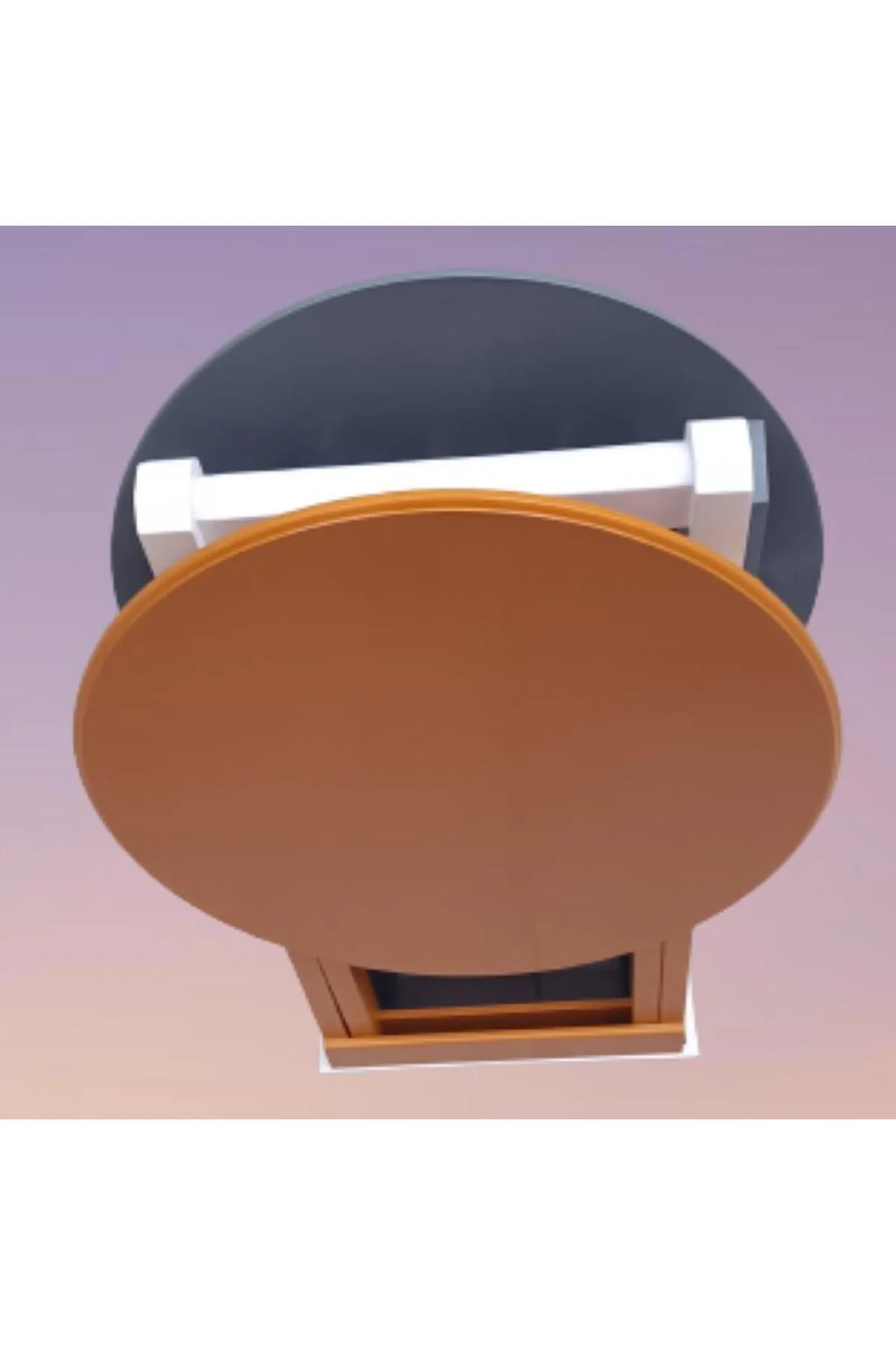 Zigon Çanta 90117 Sehpa Oval Model 2li Tk Ahşap Mdf Hardal-Gri Renk Uyum El Yapım - Görsel 7