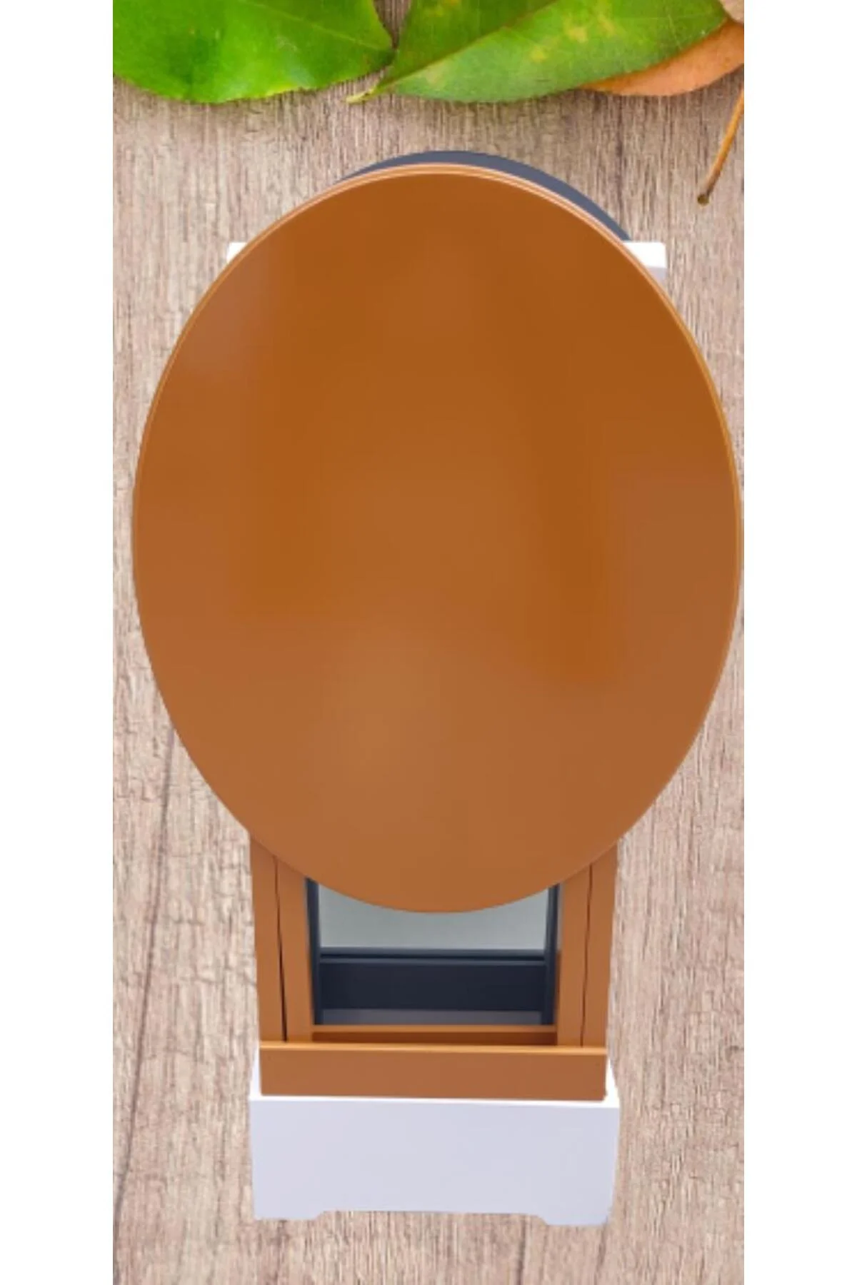 Zigon Çanta 90117 Sehpa Oval Model 2li Tk Ahşap Mdf Hardal-Gri Renk Uyum El Yapım - Görsel 8