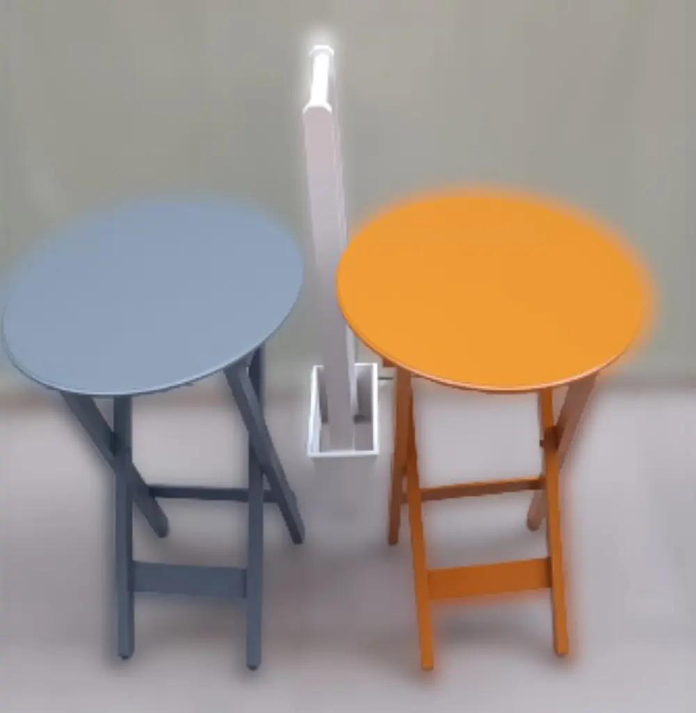 Zigon Çanta 90117 Sehpa Oval Model 2li Tk Ahşap Mdf Hardal-Gri Re