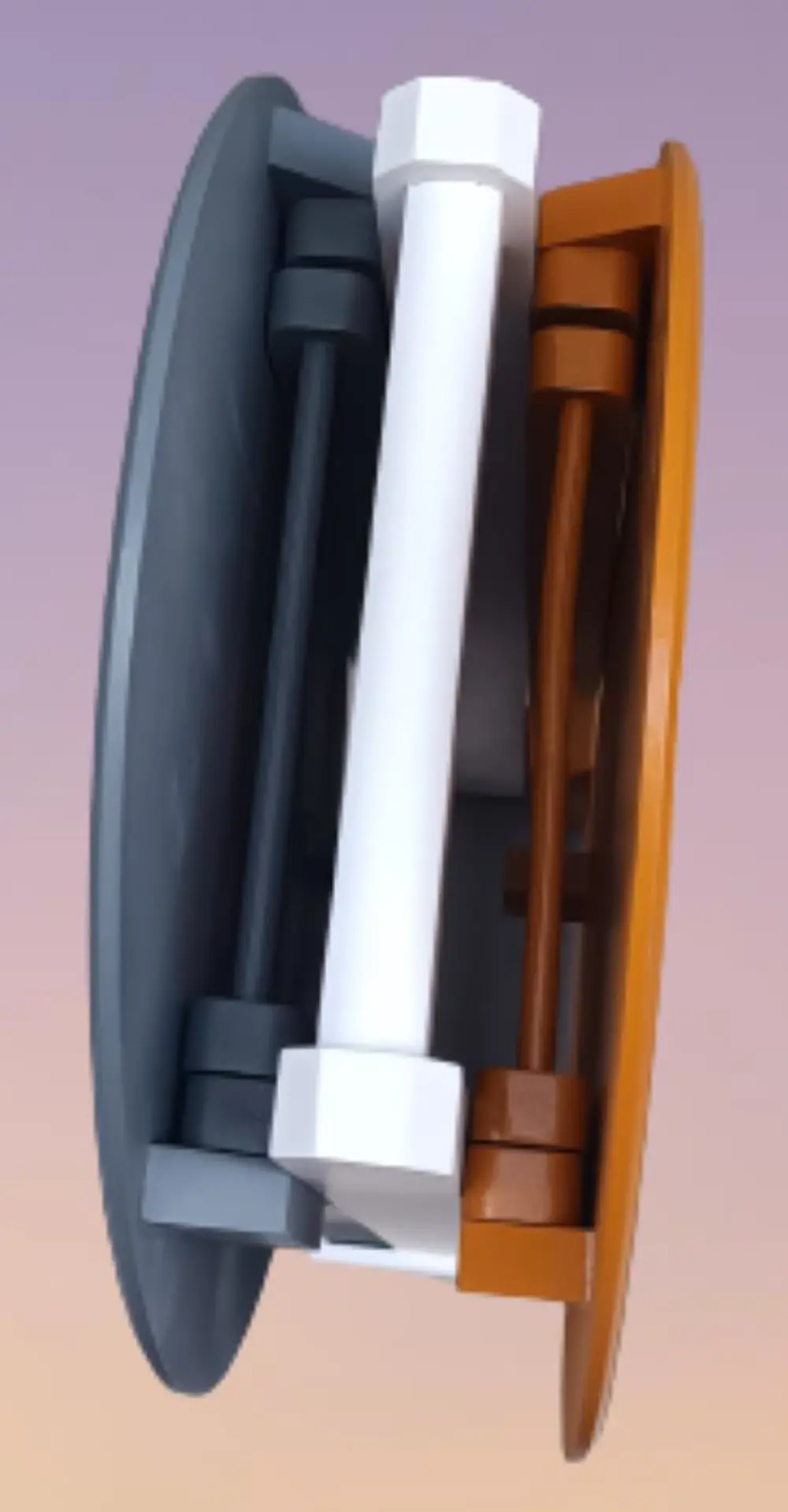 Zigon Çanta 90117 Sehpa Oval Model 2li Tk Ahşap Mdf Hardal-Gri Re