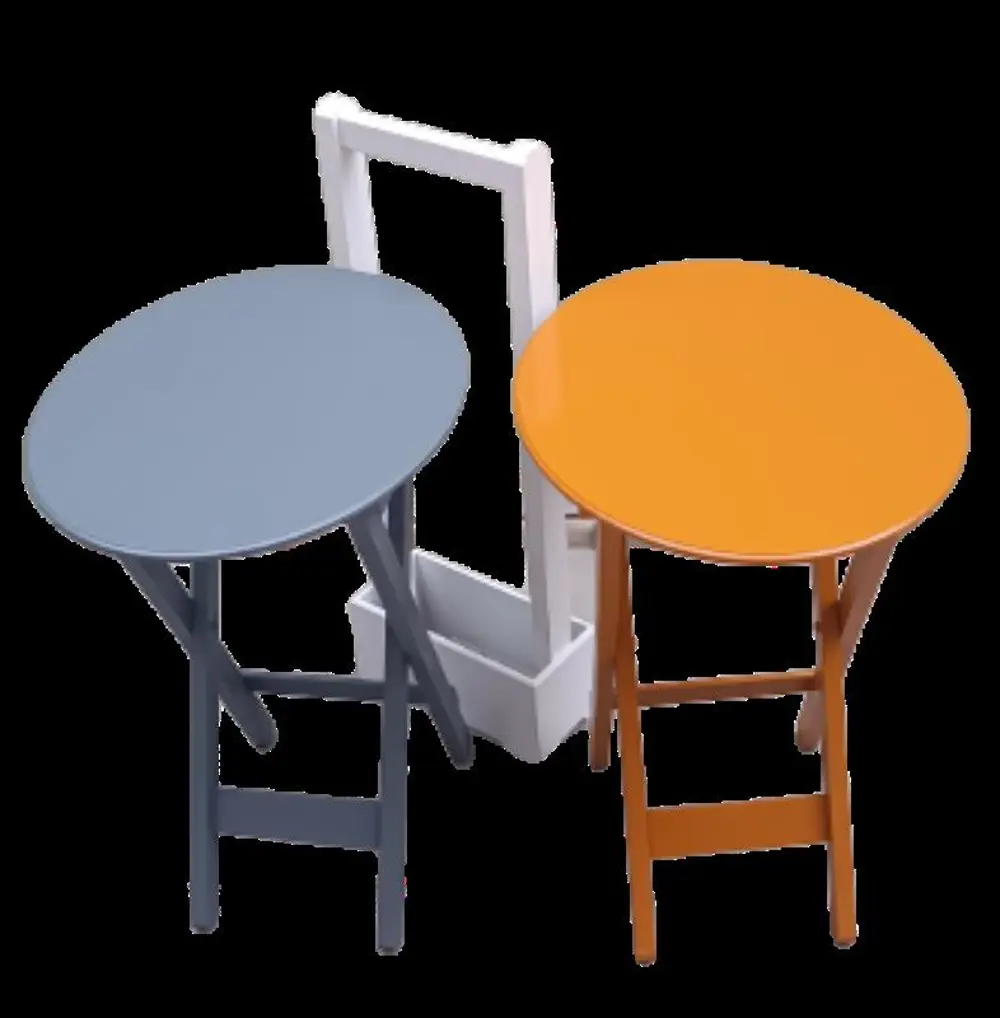 Zigon Çanta 90117 Sehpa Oval Model 2li Tk Ahşap Mdf Hardal-Gri Re