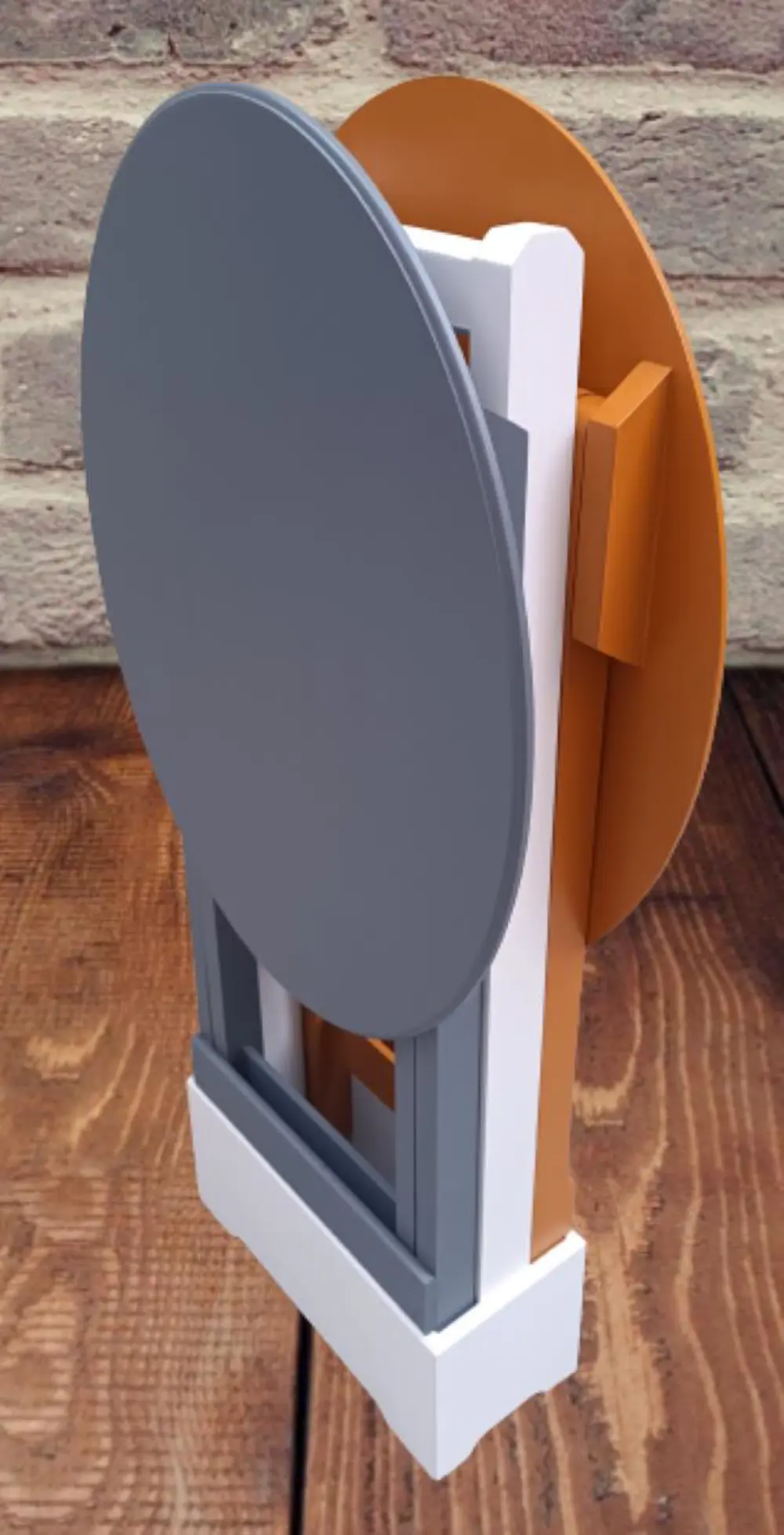 Zigon Çanta 90117 Sehpa Oval Model 2li Tk Ahşap Mdf Hardal-Gri Re