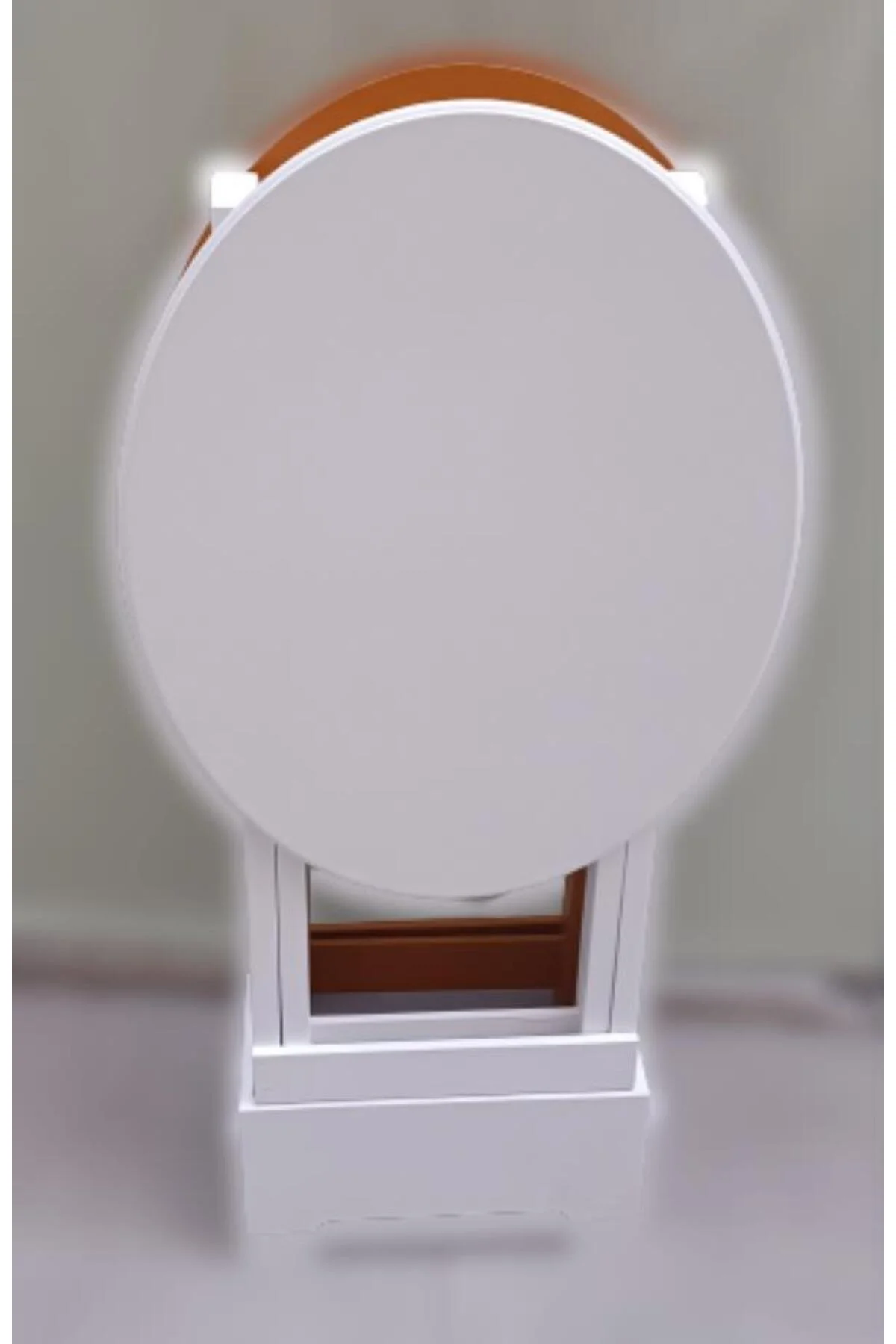 Zigon Çanta 90119 Sehpa Oval Model 2ili Takım Mdf Hardal-Beyaz Renk Uyum El Yapım - Görsel 2
