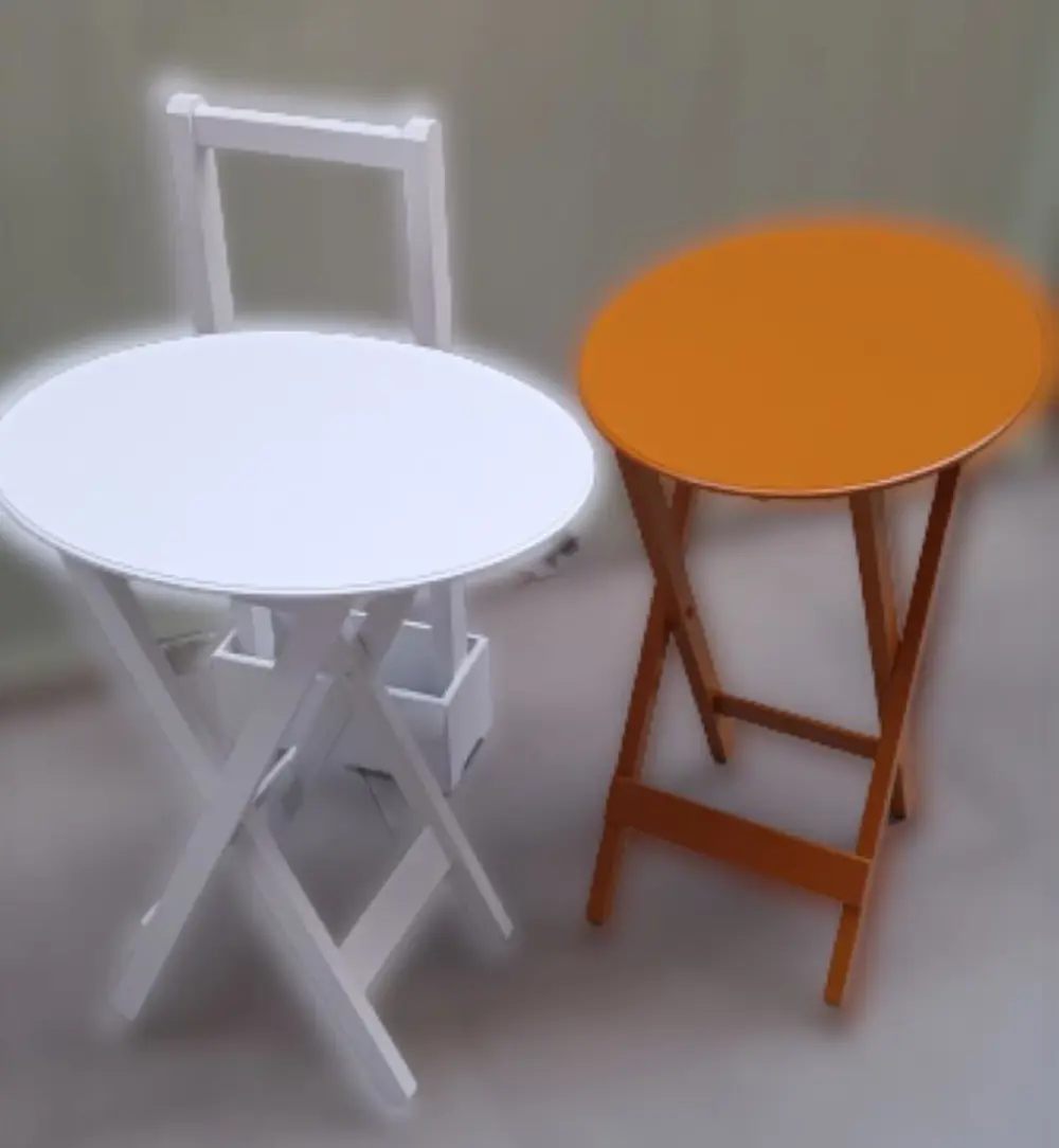 Zigon Çanta 90119 Sehpa Oval Model 2ili Takım Mdf Hardal-Beyaz Re