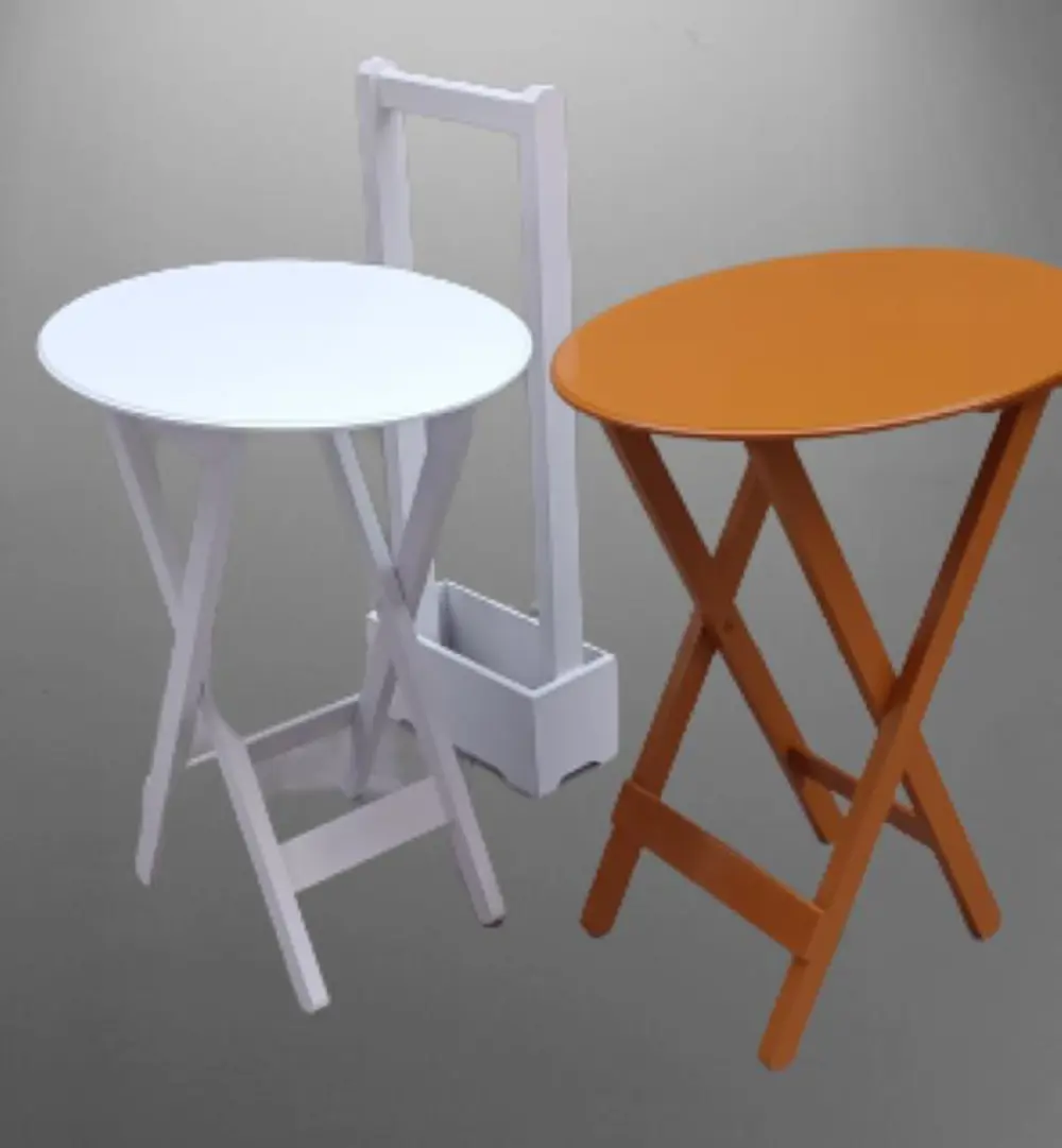 Zigon Çanta 90119 Sehpa Oval Model 2ili Takım Mdf Hardal-Beyaz Re