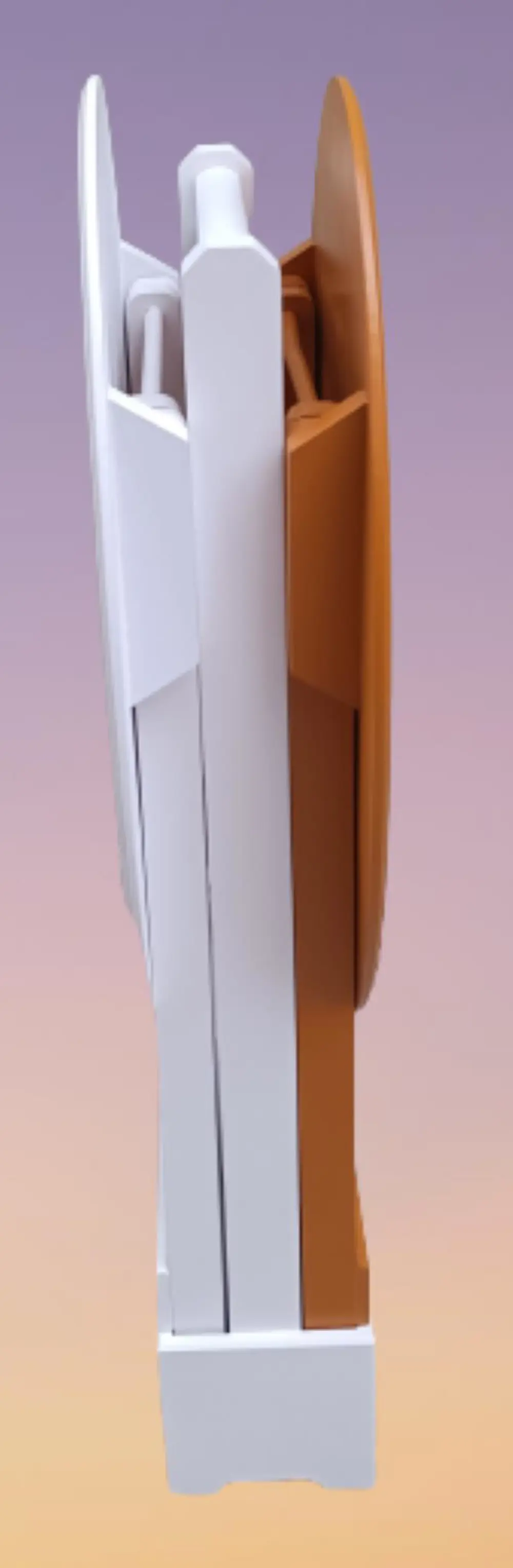 Zigon Çanta 90119 Sehpa Oval Model 2ili Takım Mdf Hardal-Beyaz Re