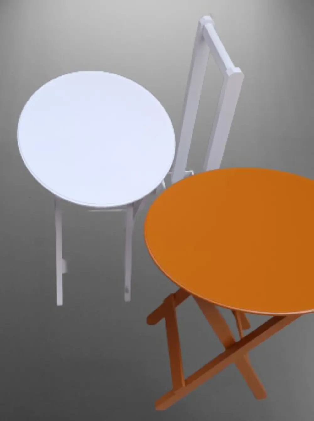 Zigon Çanta 90119 Sehpa Oval Model 2ili Takım Mdf Hardal-Beyaz Re