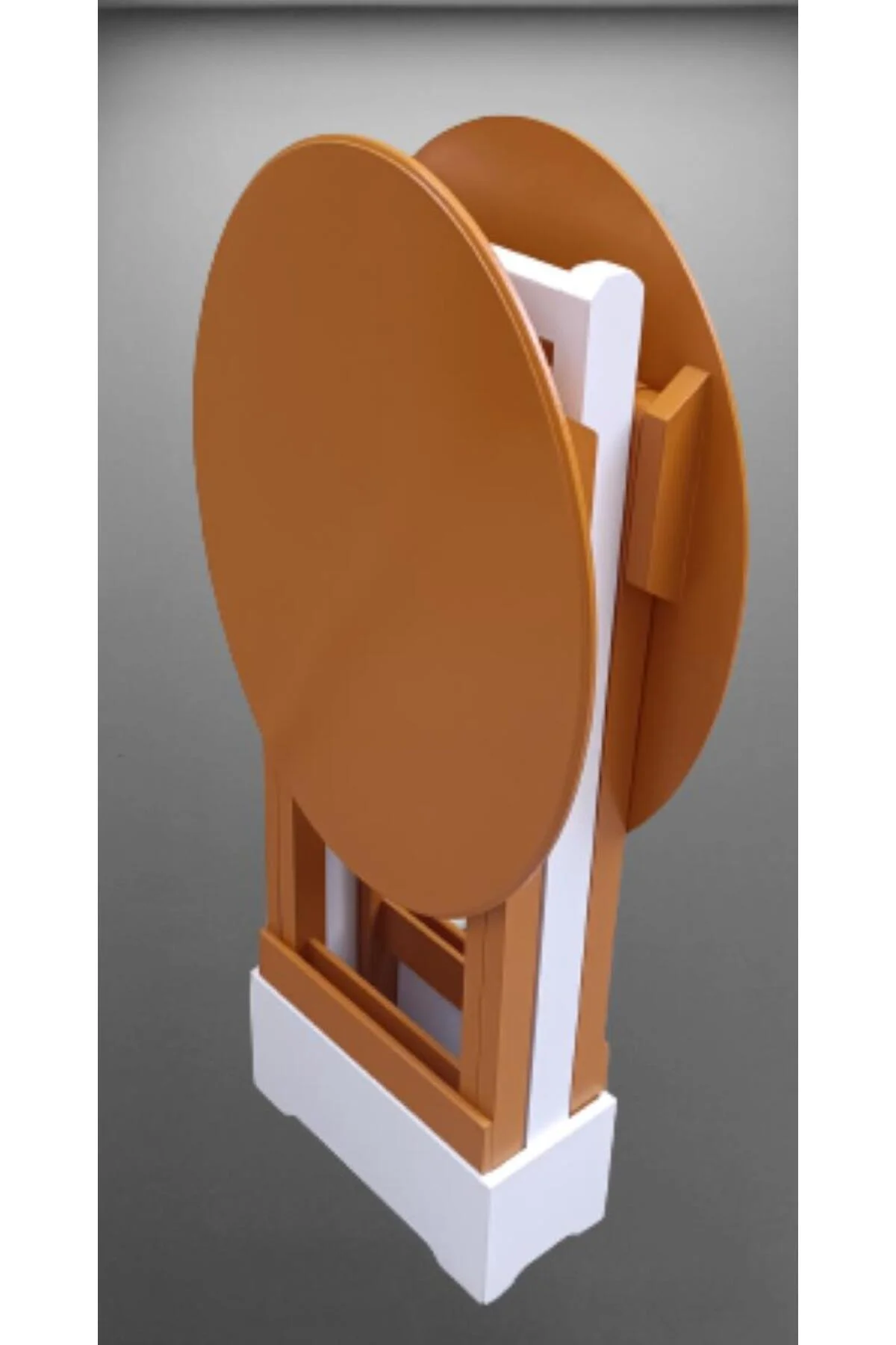 Zigon Çanta 90120 Sehpa Oval Model İkili Takım Mdf Hardal Renk Uyumu El Yapımı - Görsel 3