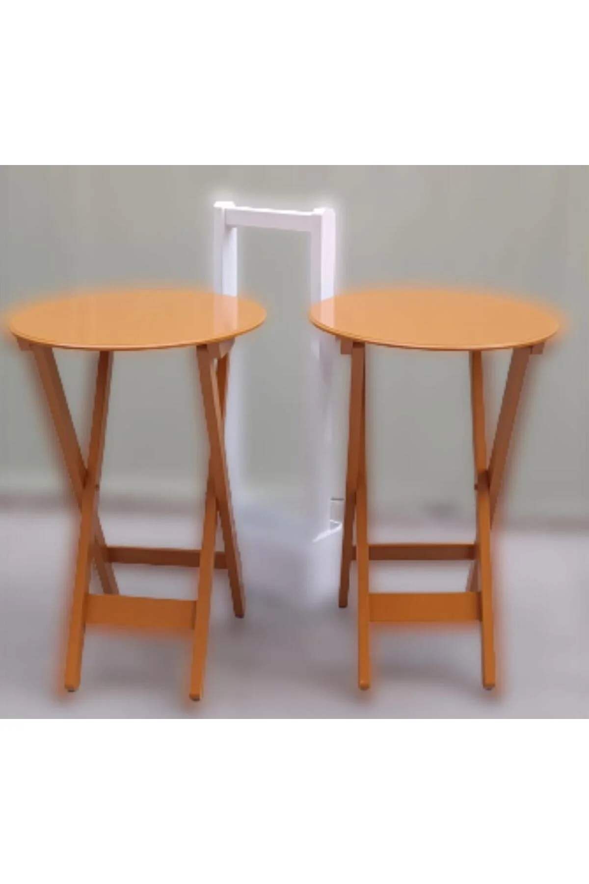 Zigon Çanta 90120 Sehpa Oval Model İkili Takım Mdf Hardal Renk Uyumu El Yapımı - Görsel 8