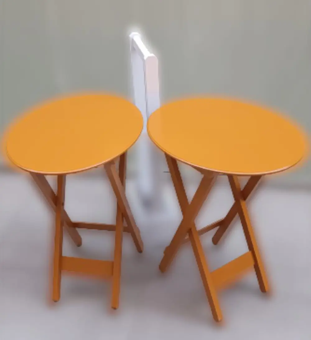 Zigon Çanta 90120 Sehpa Oval Model İkili Takım Mdf Hardal Renk Uy