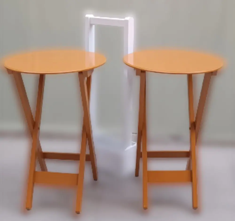 Zigon Çanta 90120 Sehpa Oval Model İkili Takım Mdf Hardal Renk Uy