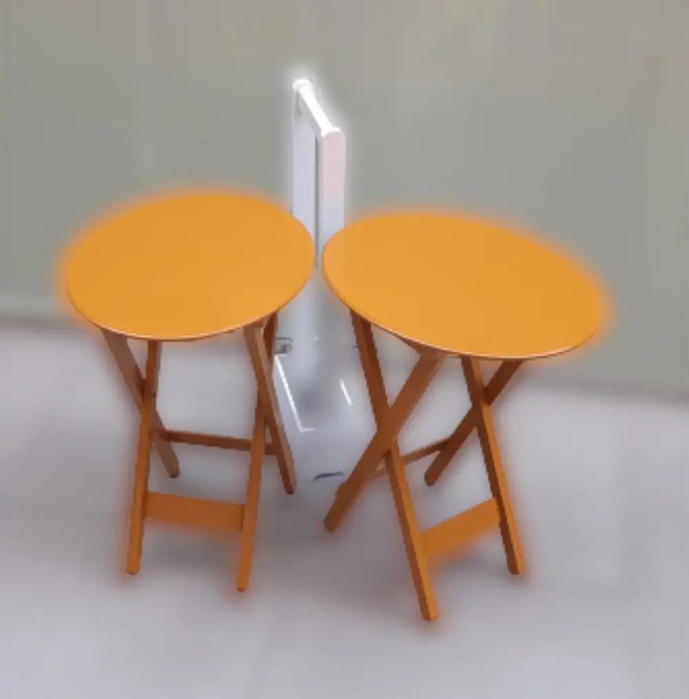 Zigon Çanta 90120 Sehpa Oval Model İkili Takım Mdf Hardal Renk Uy