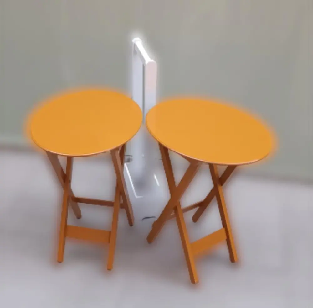 Zigon Çanta 90120 Sehpa Oval Model İkili Takım Mdf Hardal Renk Uy