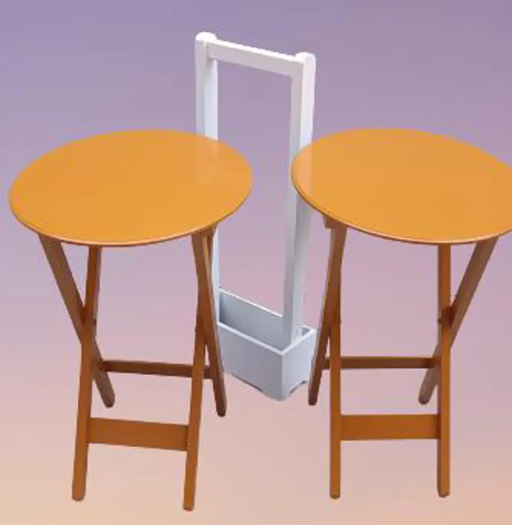 Zigon Çanta 90120 Sehpa Oval Model İkili Takım Mdf Hardal Renk Uy