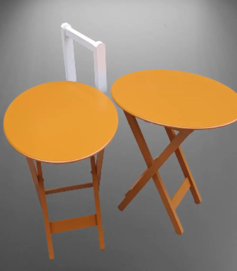 Zigon Çanta 90120 Sehpa Oval Model İkili Takım Mdf Hardal Renk Uy