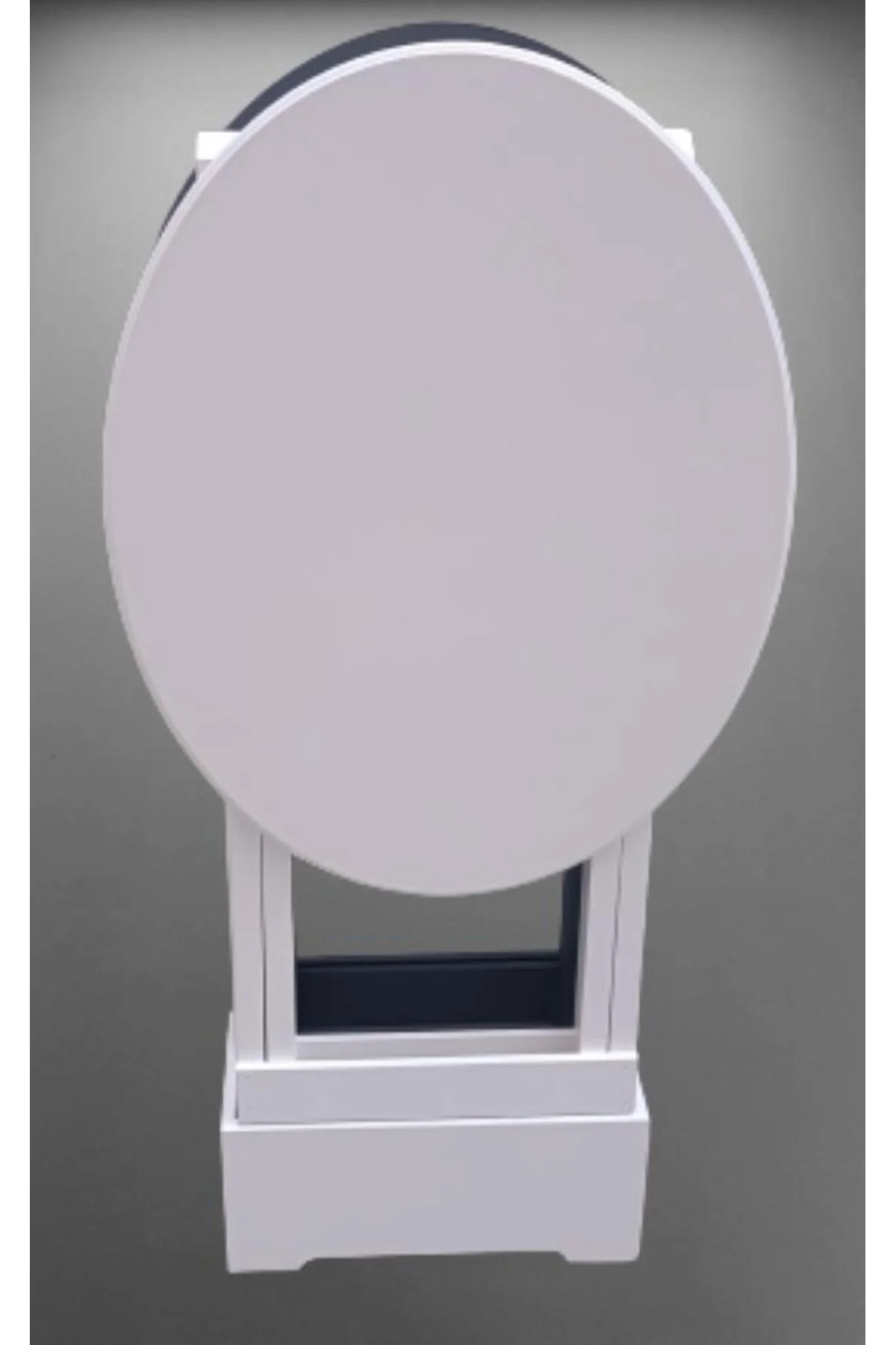 Zigon Çanta 90121 Sehpa Oval Model İkili Takım Mdf Gri-Beyaz Renk Uyumu El Yapımı - Görsel 8