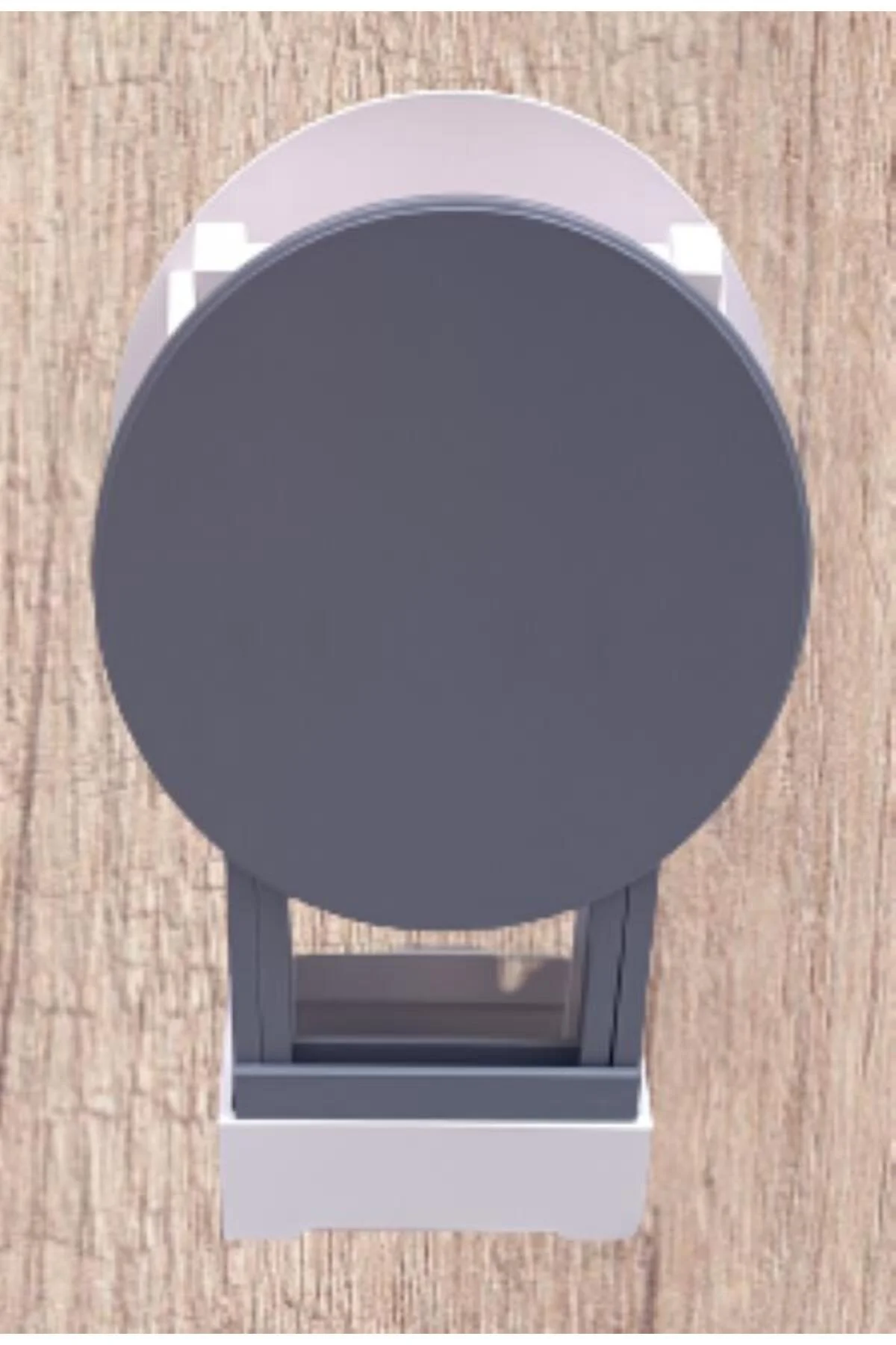 Zigon Çanta 90121 Sehpa Oval Model İkili Takım Mdf Gri-Beyaz Renk Uyumu El Yapımı - Görsel 5