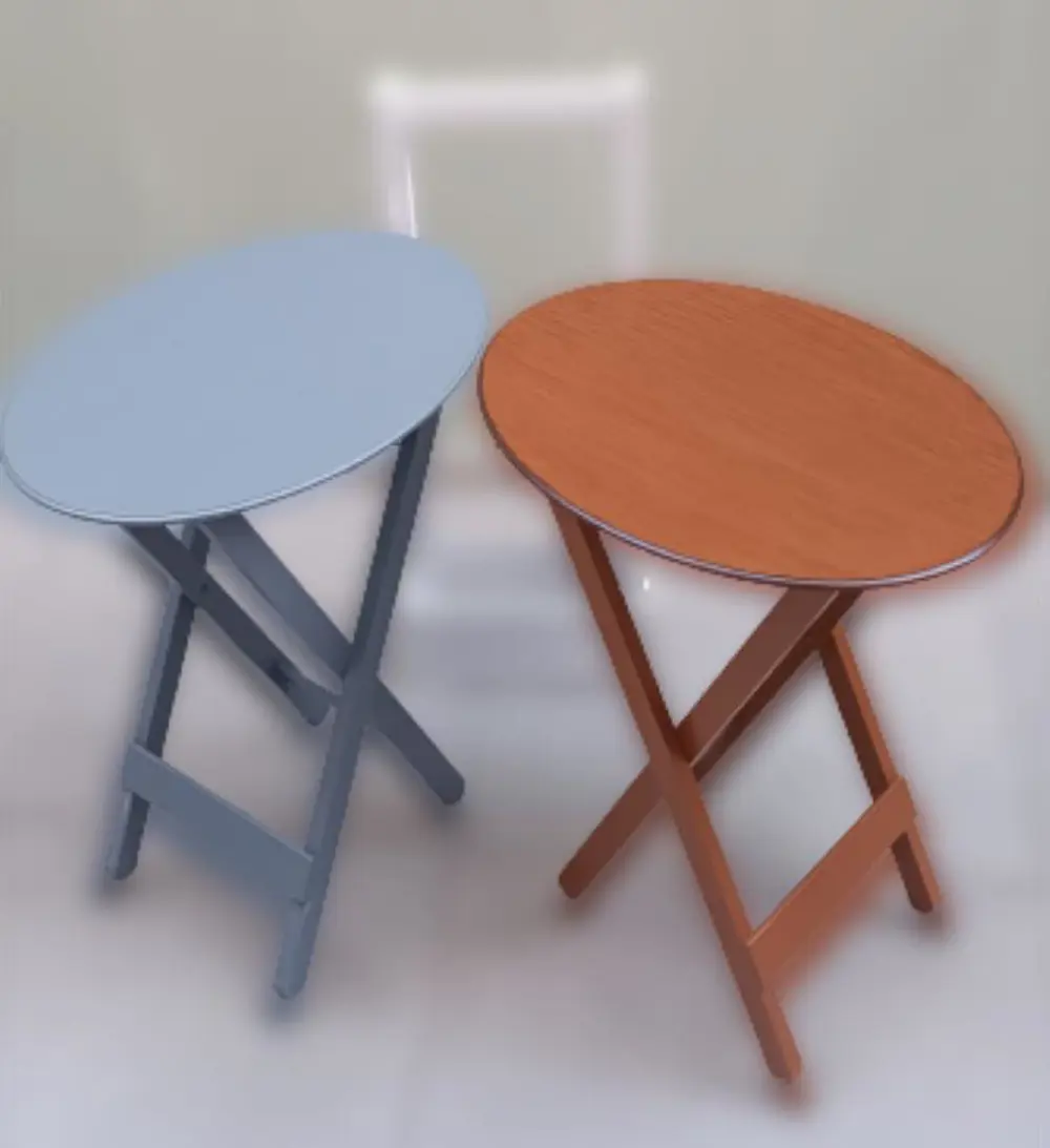 Zigon Çanta 90123 Sehpa Oval Model İkili Takım Mdf  Gri-Ceviz Ren