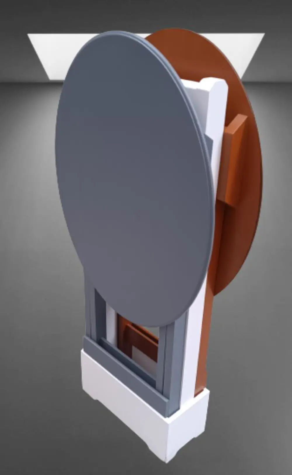 Zigon Çanta 90123 Sehpa Oval Model İkili Takım Mdf  Gri-Ceviz Ren