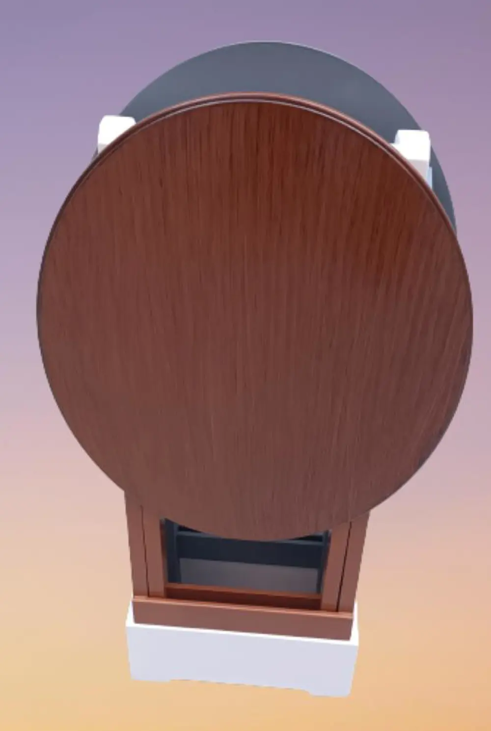 Zigon Çanta 90123 Sehpa Oval Model İkili Takım Mdf  Gri-Ceviz Ren