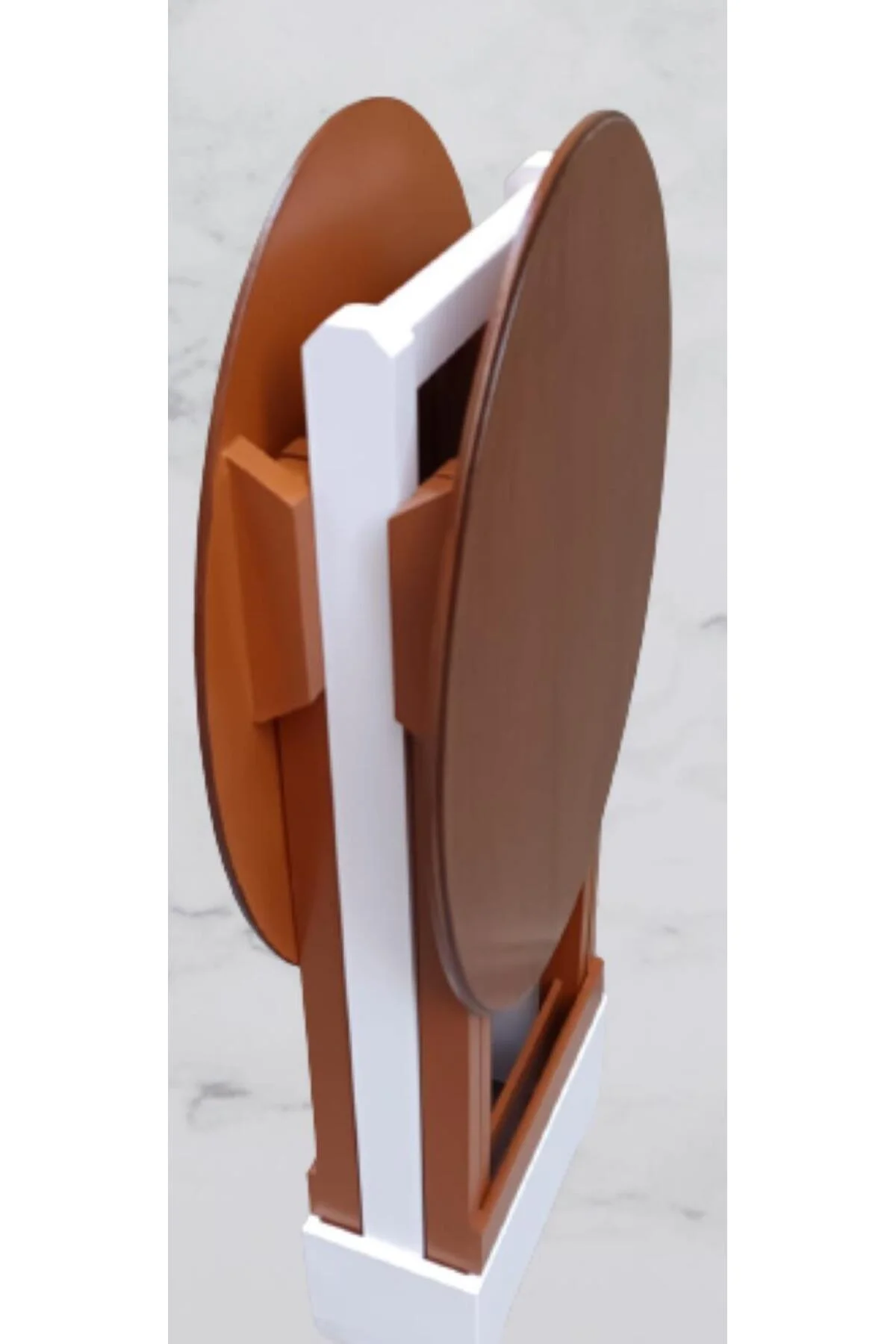 Zigon Çanta 90124 Sehpa Oval Model İkili Takım Ahşap Mdf Ceviz Renk Uyumu El Yapı - Görsel 5