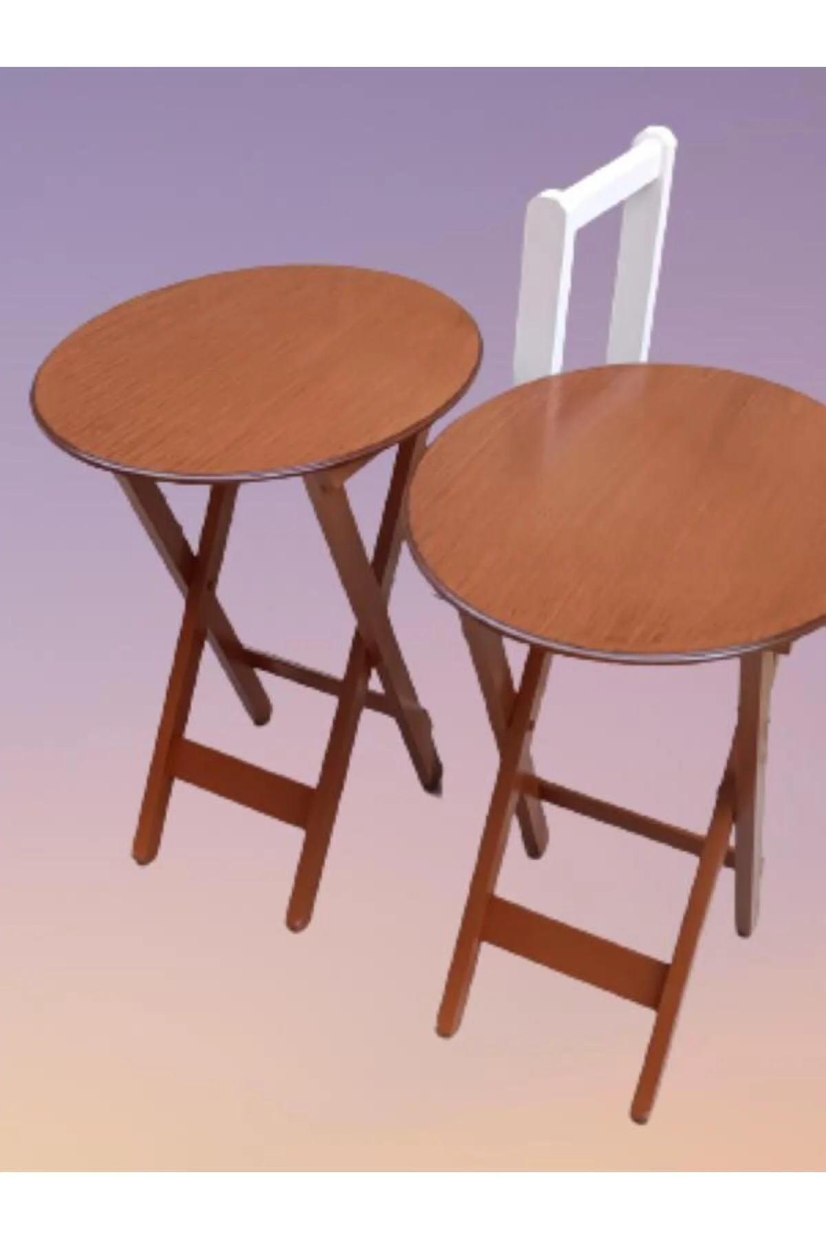 Zigon Çanta 90124 Sehpa Oval Model İkili Takım Ahşap Mdf Ceviz Renk Uyumu El Yapı - Görsel 3