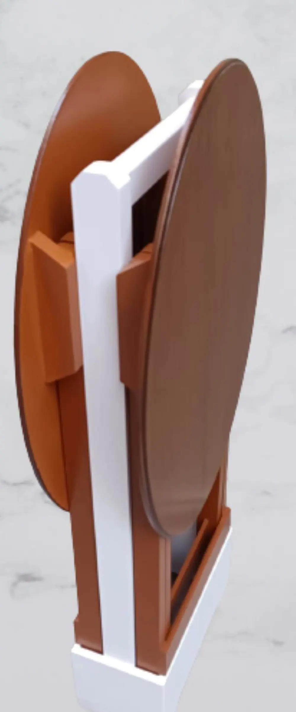 Zigon Çanta 90124 Sehpa Oval Model İkili Takım Ahşap Mdf Ceviz Re