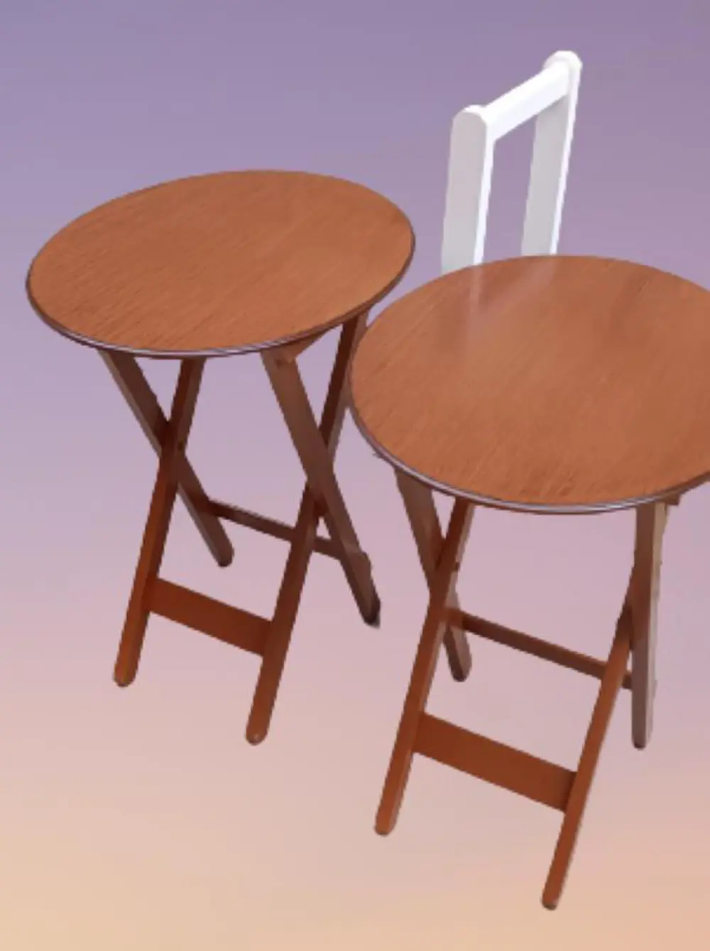 Zigon Çanta 90124 Sehpa Oval Model İkili Takım Ahşap Mdf Ceviz Re