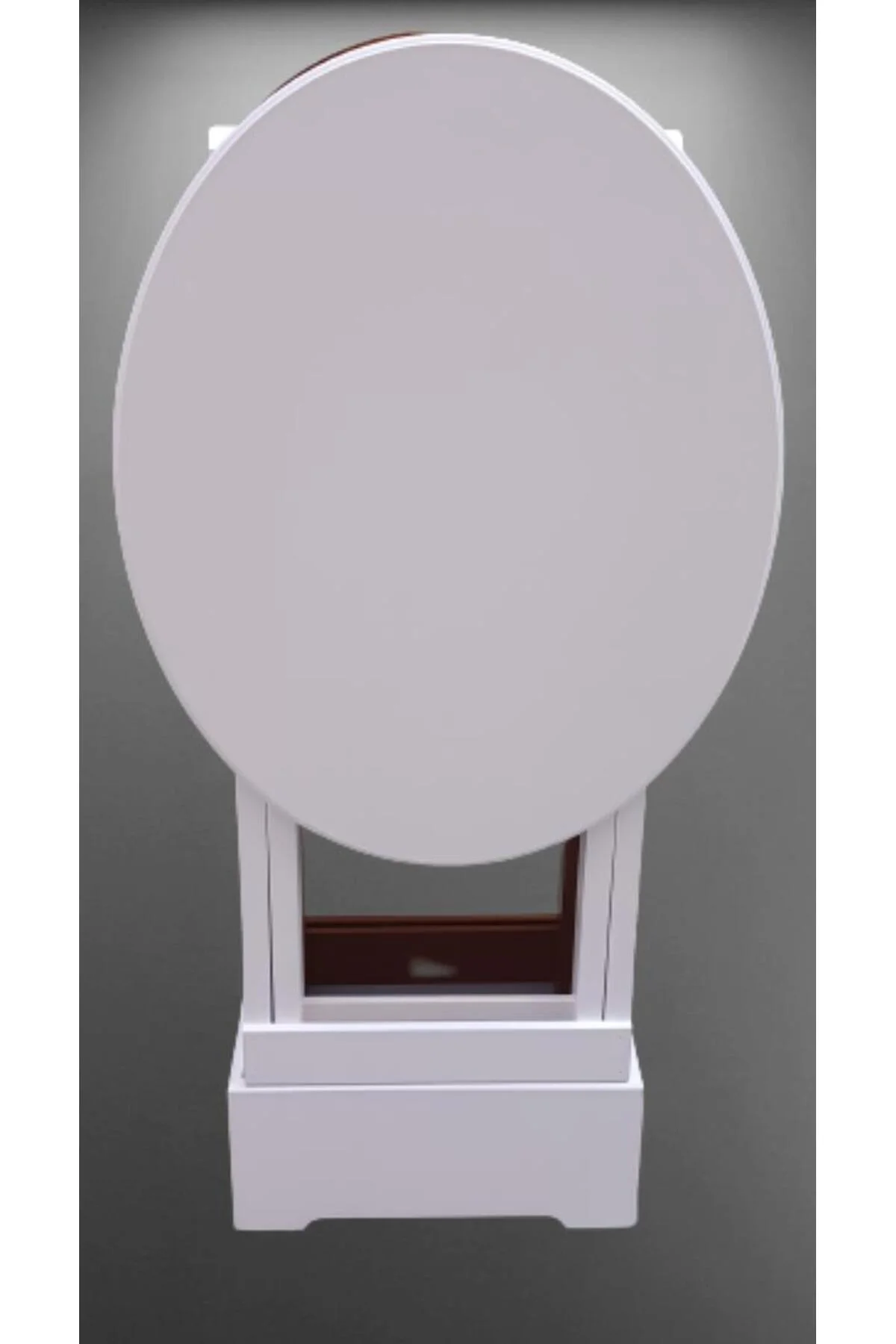 Zigon Çanta 90125 Sehpa Oval Model İkili Takım Mdf Ceviz-Beyaz Renk Uyum El Yapım - Görsel 4