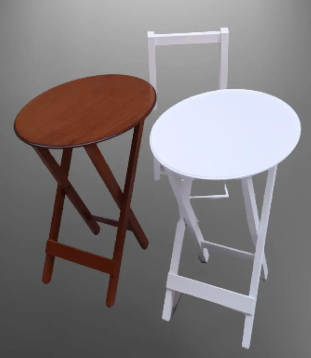 Zigon Çanta 90125 Sehpa Oval Model İkili Takım Mdf Ceviz-Beyaz Re