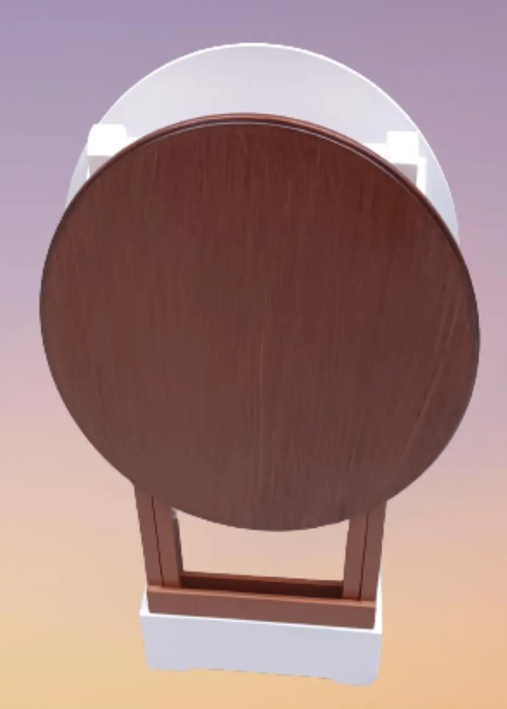 Zigon Çanta 90125 Sehpa Oval Model İkili Takım Mdf Ceviz-Beyaz Re