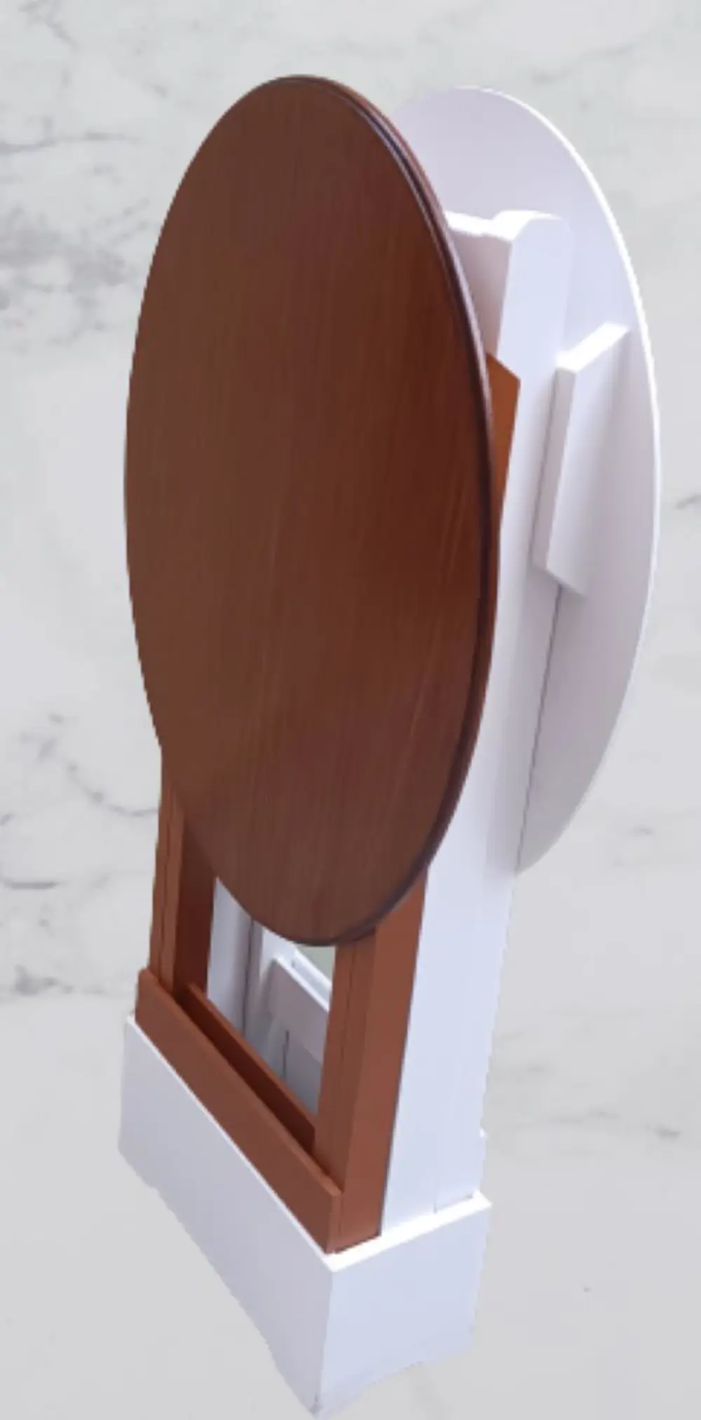 Zigon Çanta 90125 Sehpa Oval Model İkili Takım Mdf Ceviz-Beyaz Re