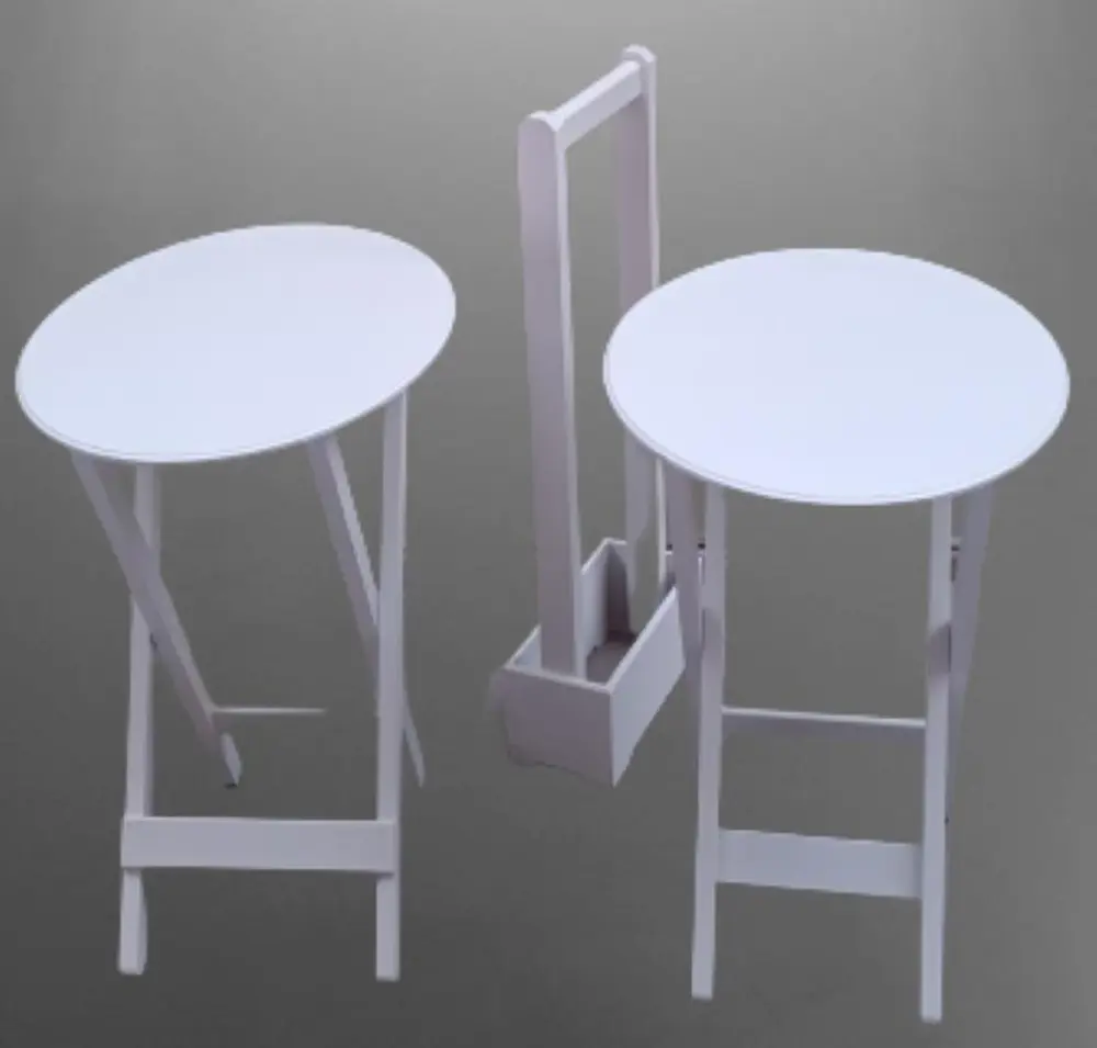 Zigon Çanta 90126 Sehpa Oval Model İkili Takım Ahşap Mdf Beyaz Re