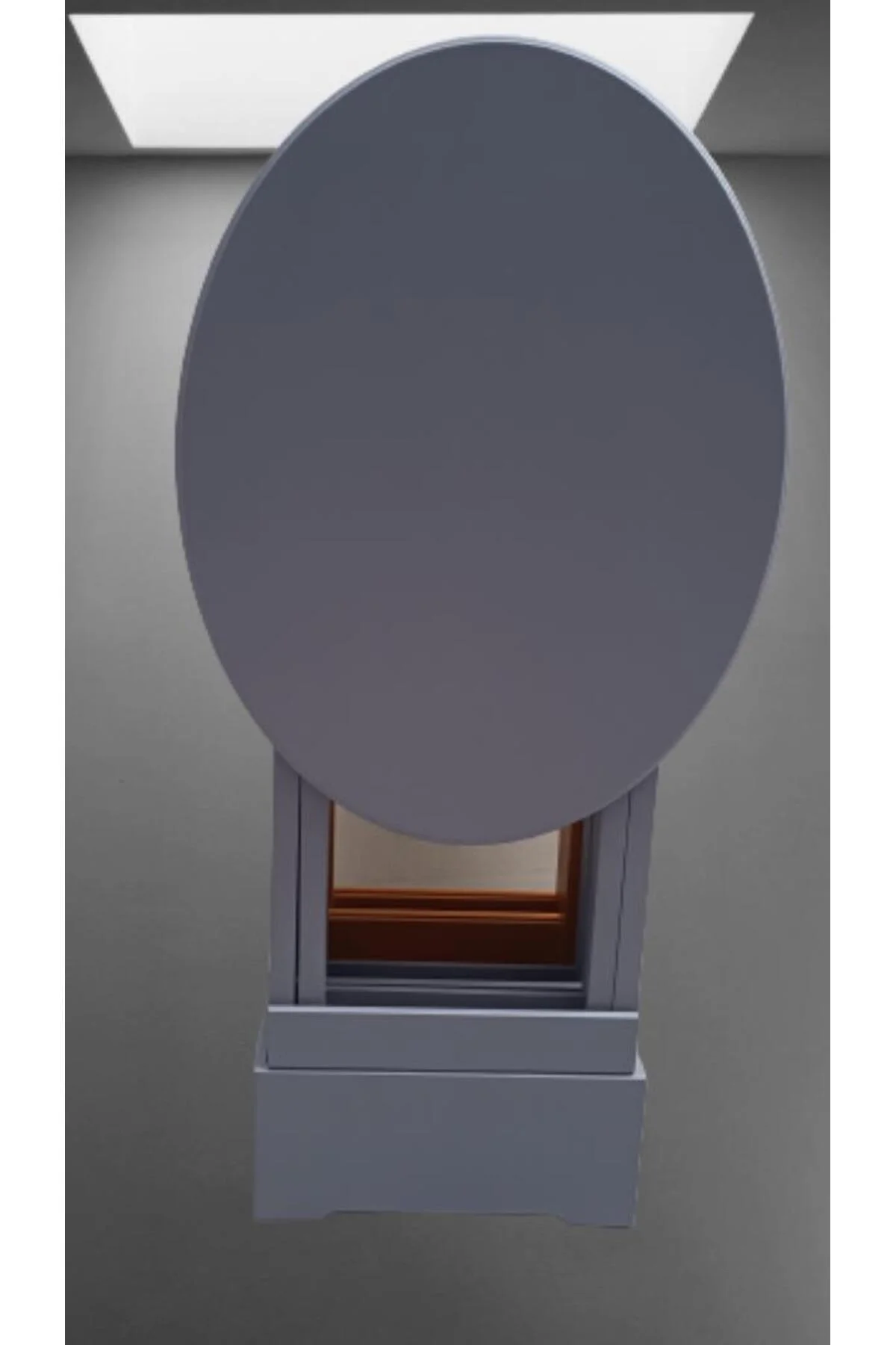 Zigon Çanta 90127 Sehpa Oval Model Dörtlü Mdf Hardal ve Gri Renk Uyumu El Yapımı - Görsel 2