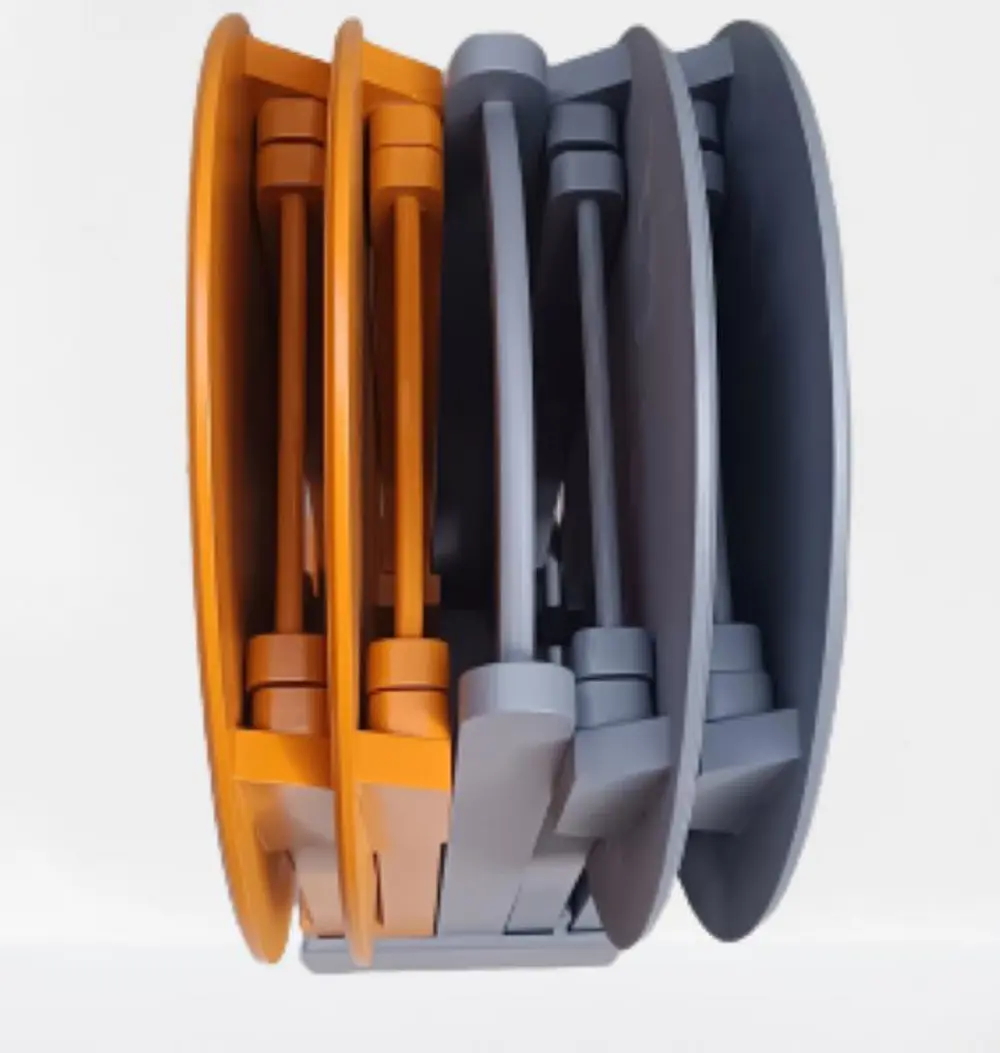 Zigon Çanta 90127 Sehpa Oval Model Dörtlü Mdf Hardal ve Gri  Renk