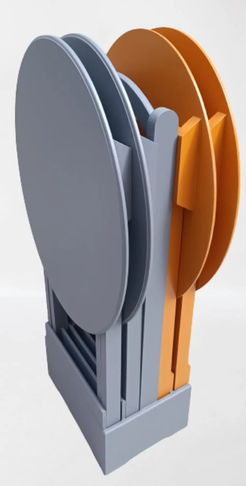 Zigon Çanta 90127 Sehpa Oval Model Dörtlü Mdf Hardal ve Gri  Renk