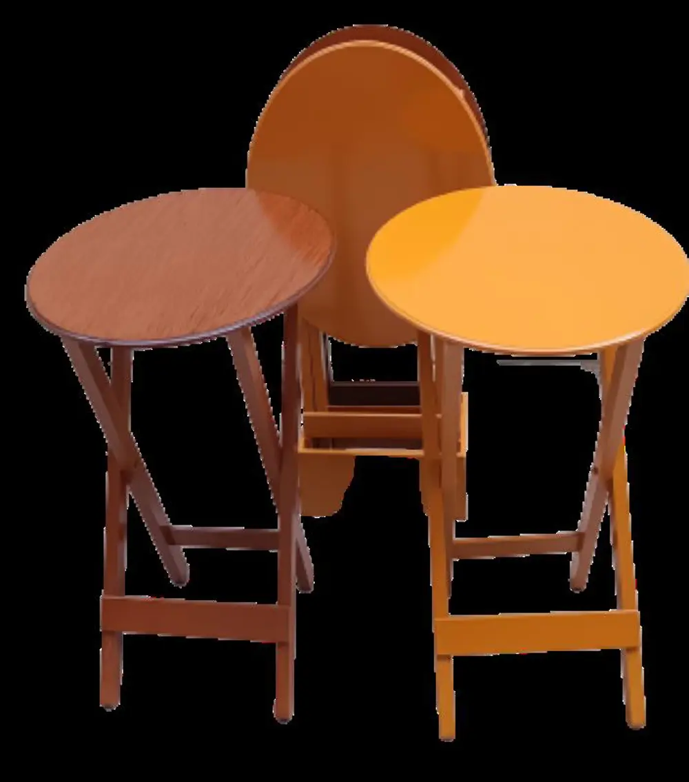 Zigon Çanta  90128 Sehpa Oval Model Ahşap Mdf Ceviz ve Hardal Ren