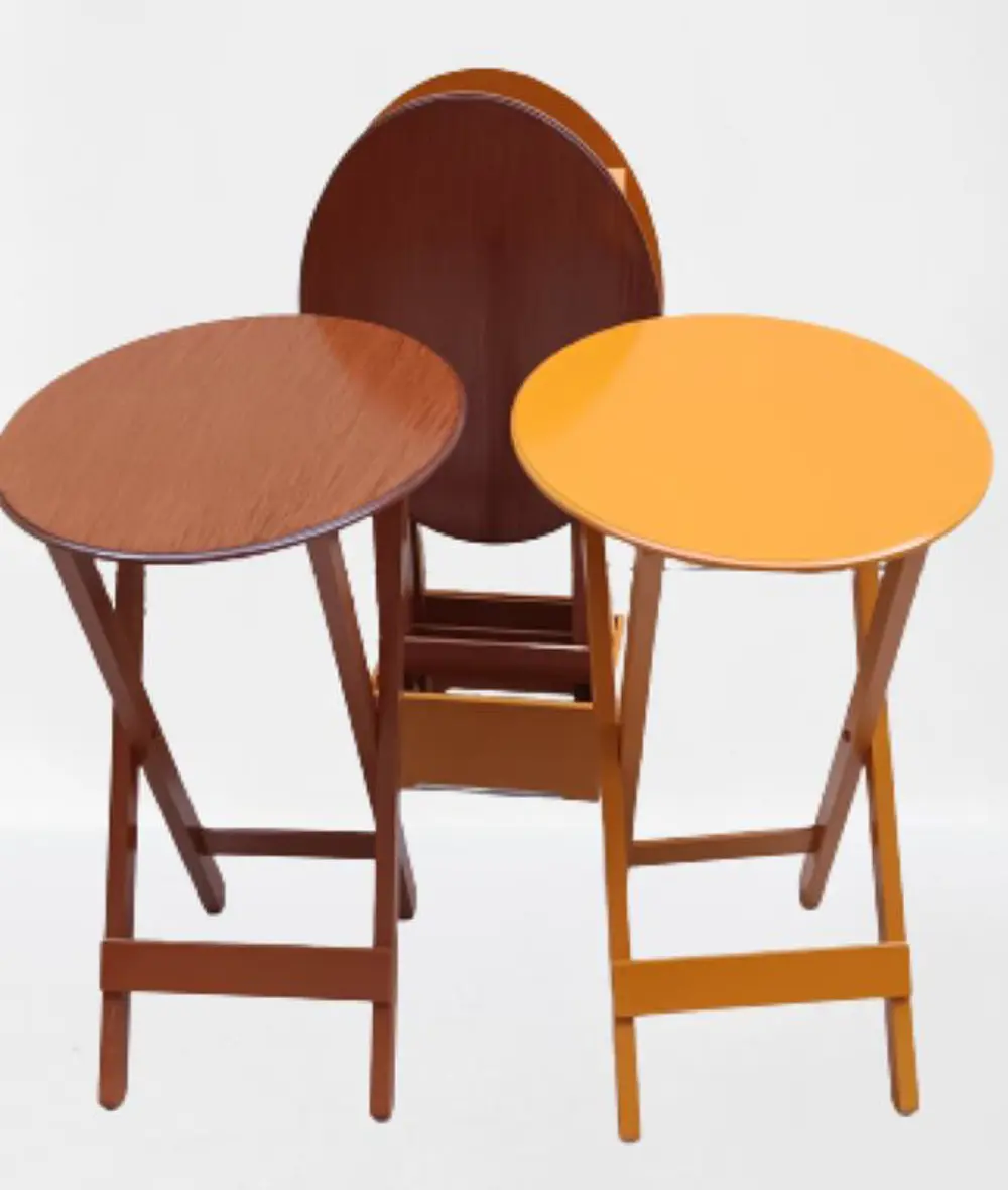 Zigon Çanta  90128 Sehpa Oval Model Ahşap Mdf Ceviz ve Hardal Ren