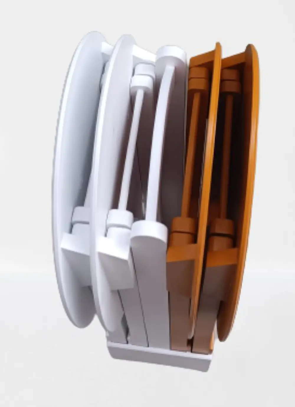 Zigon Çanta 90129 Sehpa Oval Dörtlü Ahşap Mdf Beyaz ve Hardal  Re