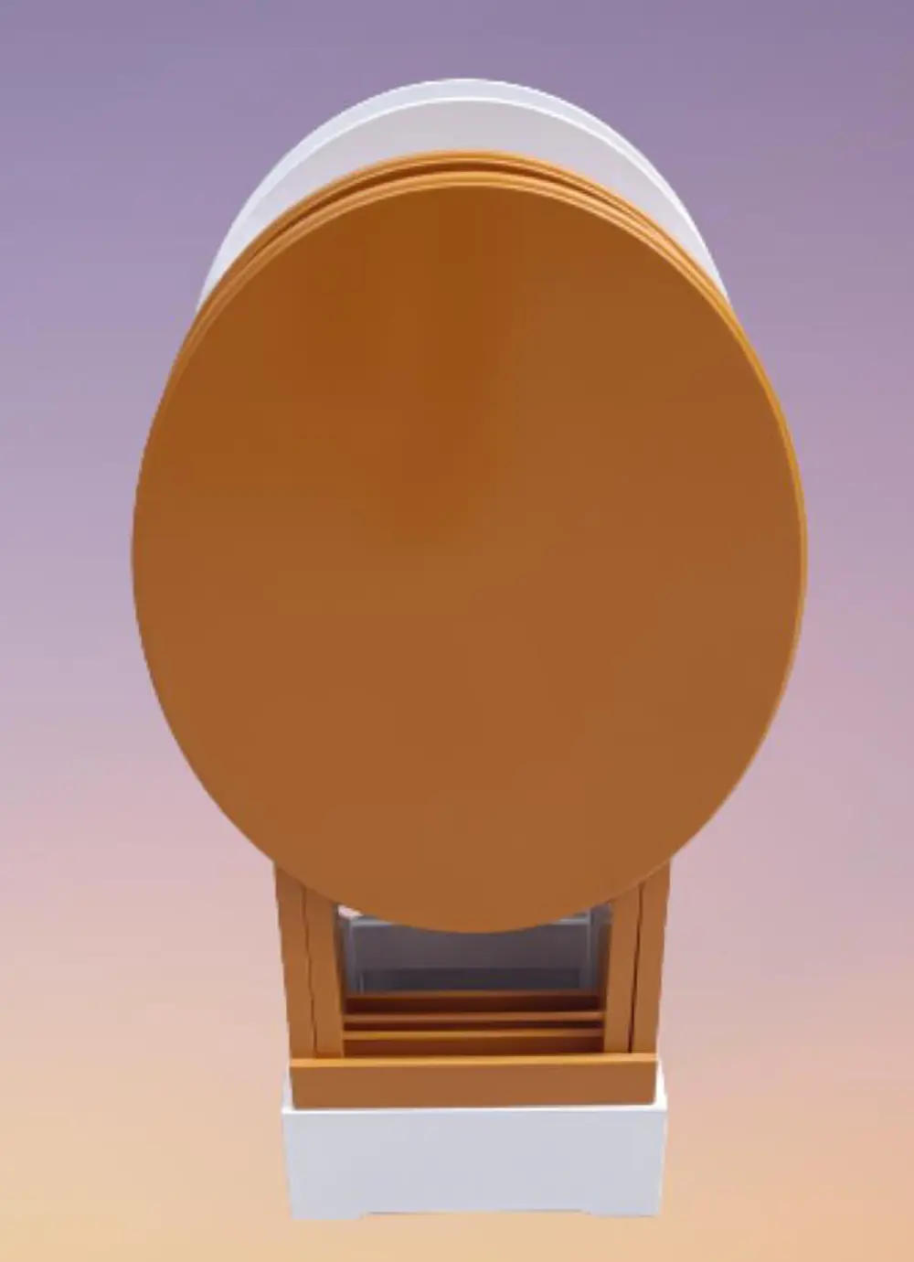 Zigon Çanta 90129 Sehpa Oval Dörtlü Ahşap Mdf Beyaz ve Hardal  Re