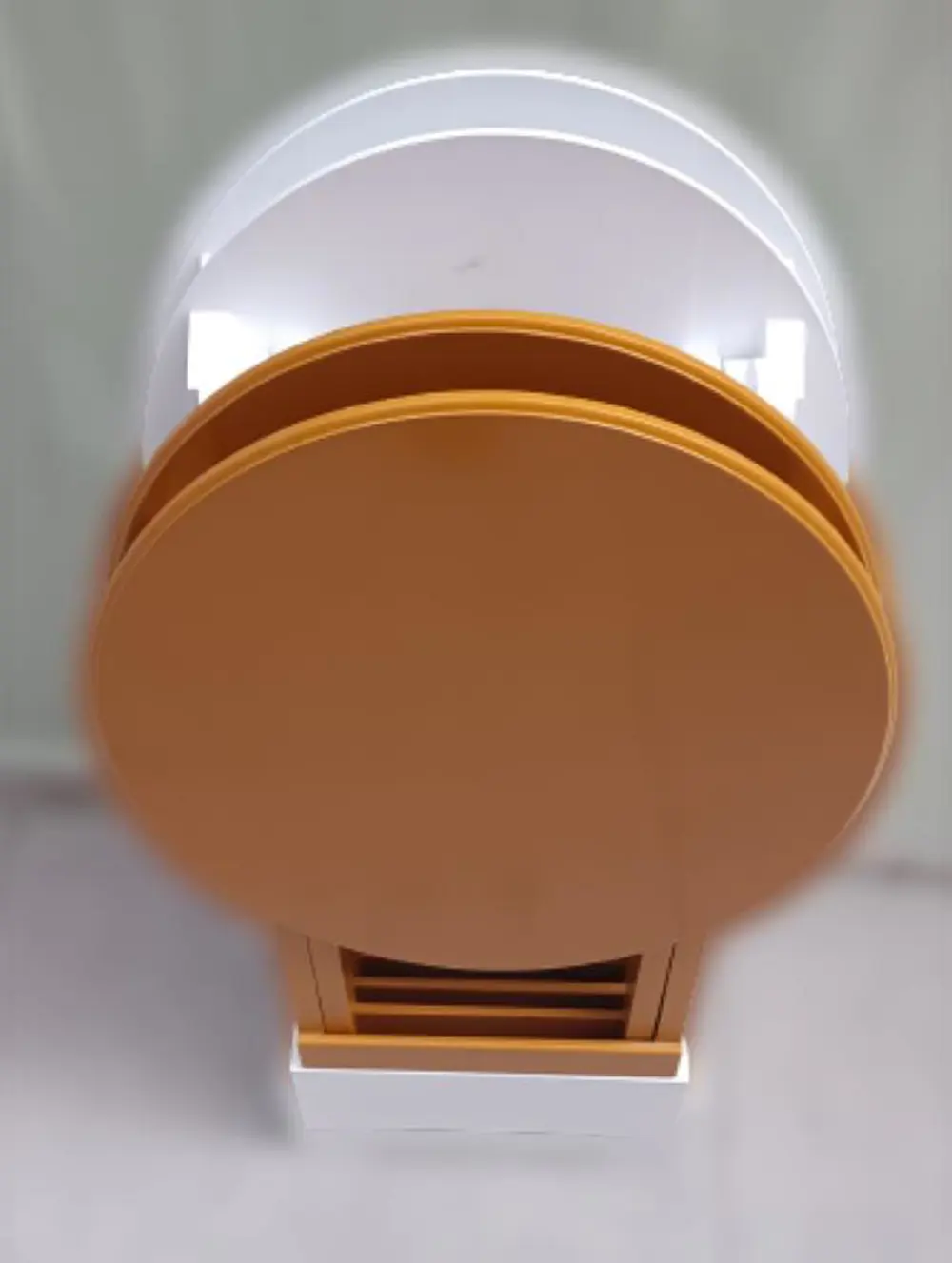 Zigon Çanta 90129 Sehpa Oval Dörtlü Ahşap Mdf Beyaz ve Hardal  Re