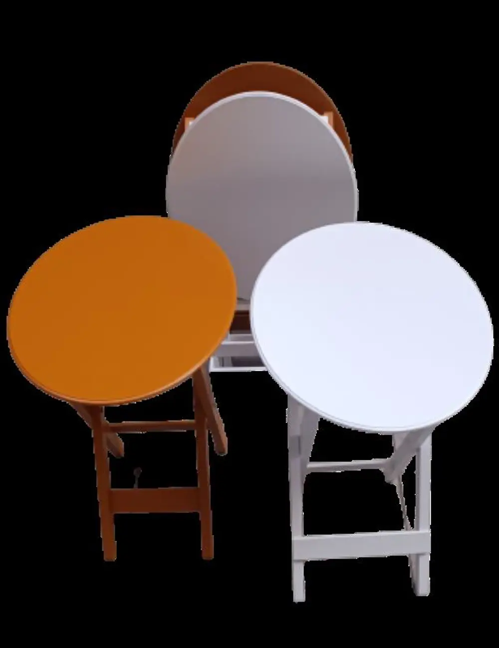 Zigon Çanta 90129 Sehpa Oval Dörtlü Ahşap Mdf Beyaz ve Hardal  Re