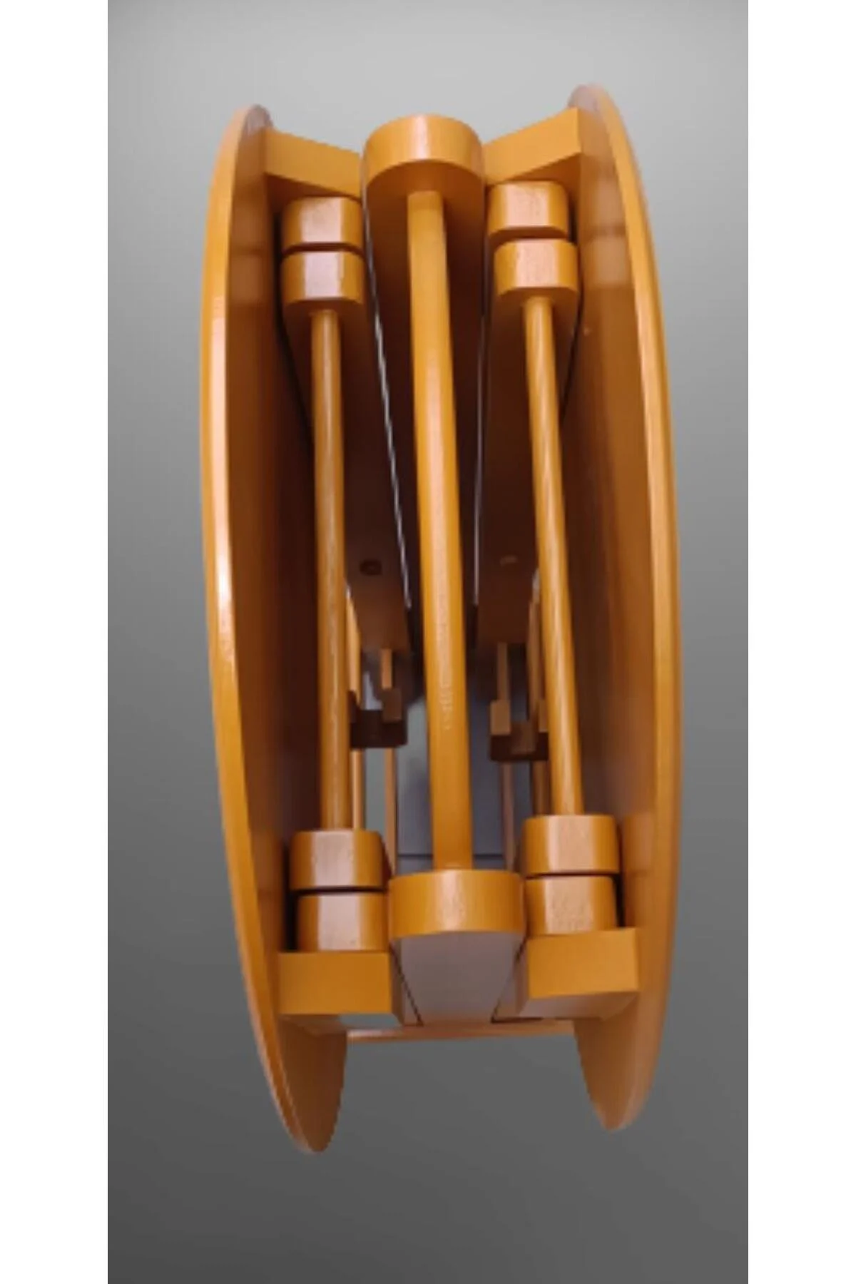 Zigon Çanta 90130 Sehpa Oval Dörtlü Model Ahşap MDF Hardal Renk Uyum El Yapımı - Görsel 5