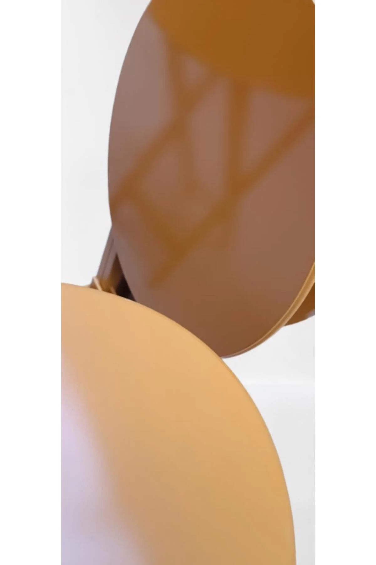 Zigon Çanta 90130 Sehpa Oval Dörtlü Model Ahşap MDF Hardal Renk Uyum El Yapımı - Görsel 6