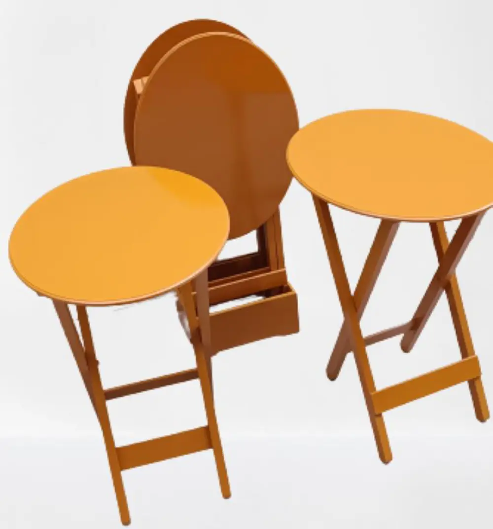 Zigon Çanta 90130 Sehpa Oval Dörtlü Model Ahşap MDF Hardal Renk U