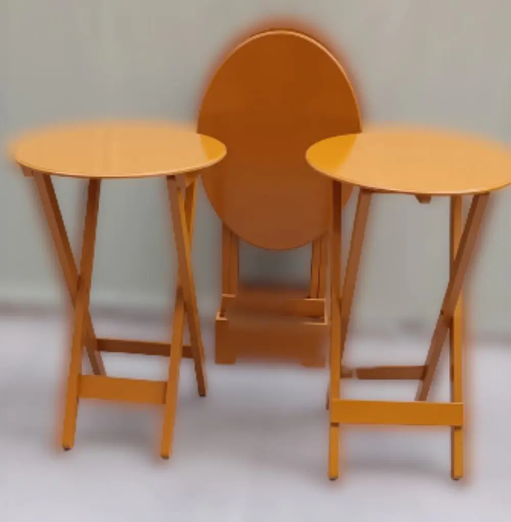 Zigon Çanta 90130 Sehpa Oval Dörtlü Model Ahşap MDF Hardal Renk U