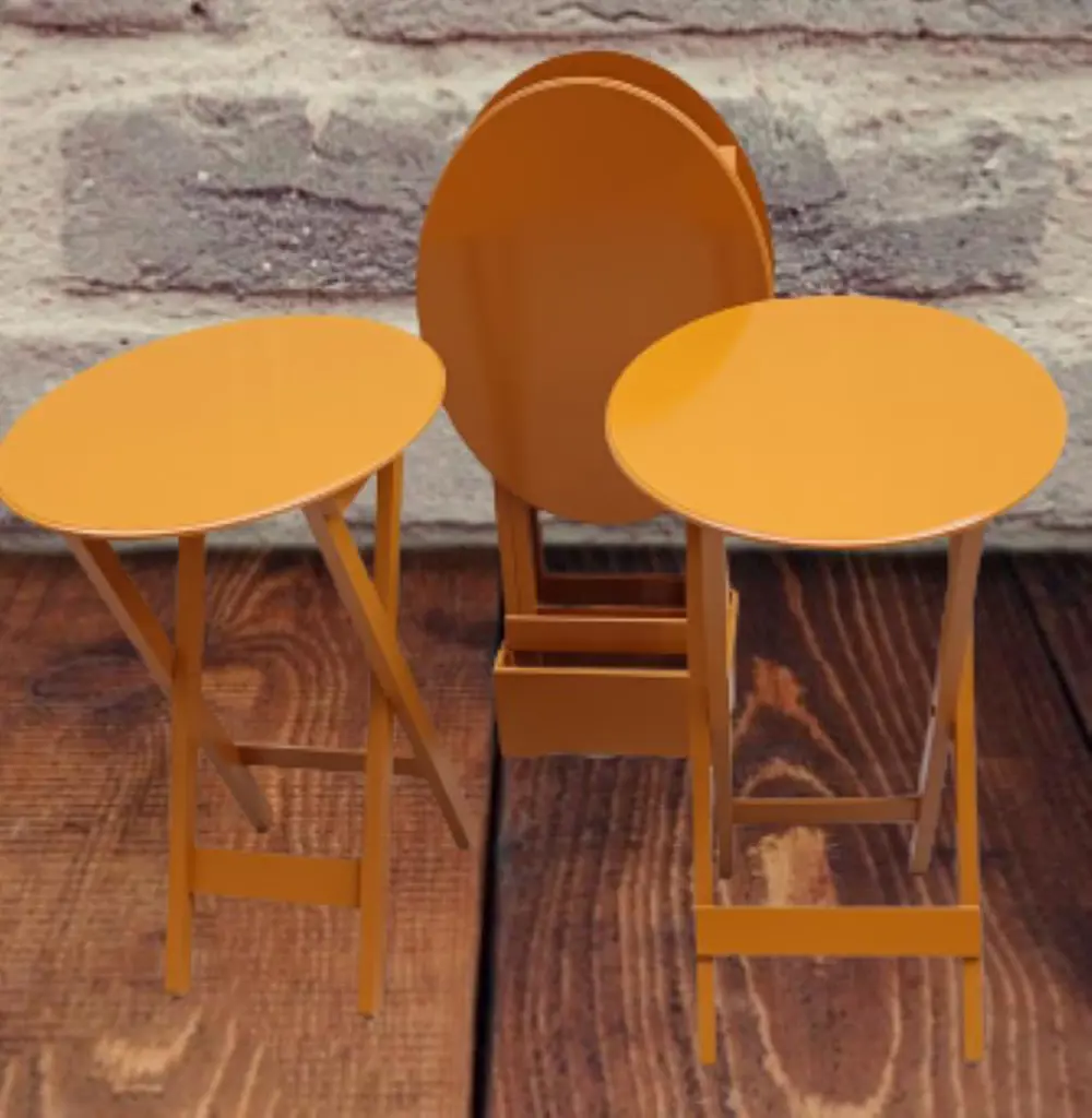 Zigon Çanta 90130 Sehpa Oval Dörtlü Model Ahşap MDF Hardal Renk U