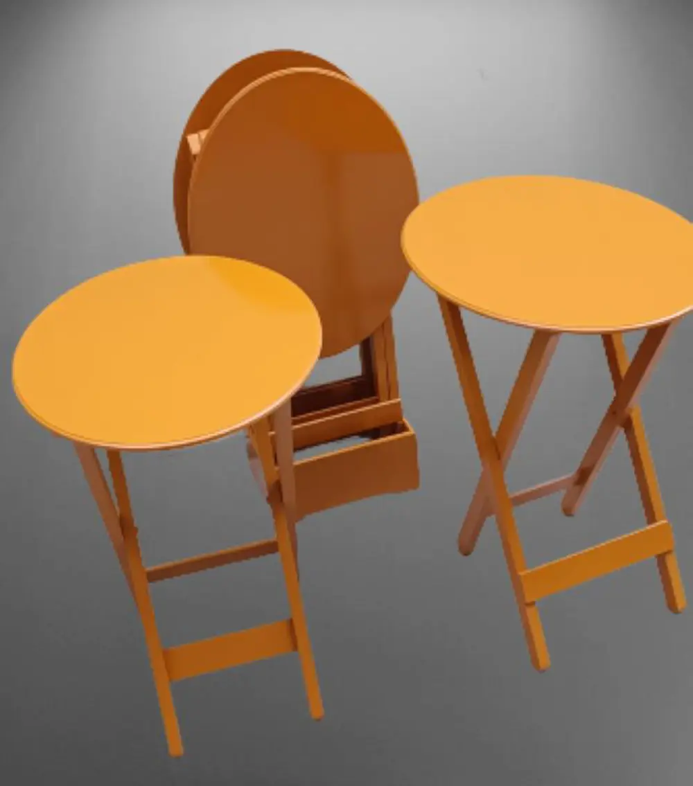 Zigon Çanta 90130 Sehpa Oval Dörtlü Model Ahşap MDF Hardal Renk U