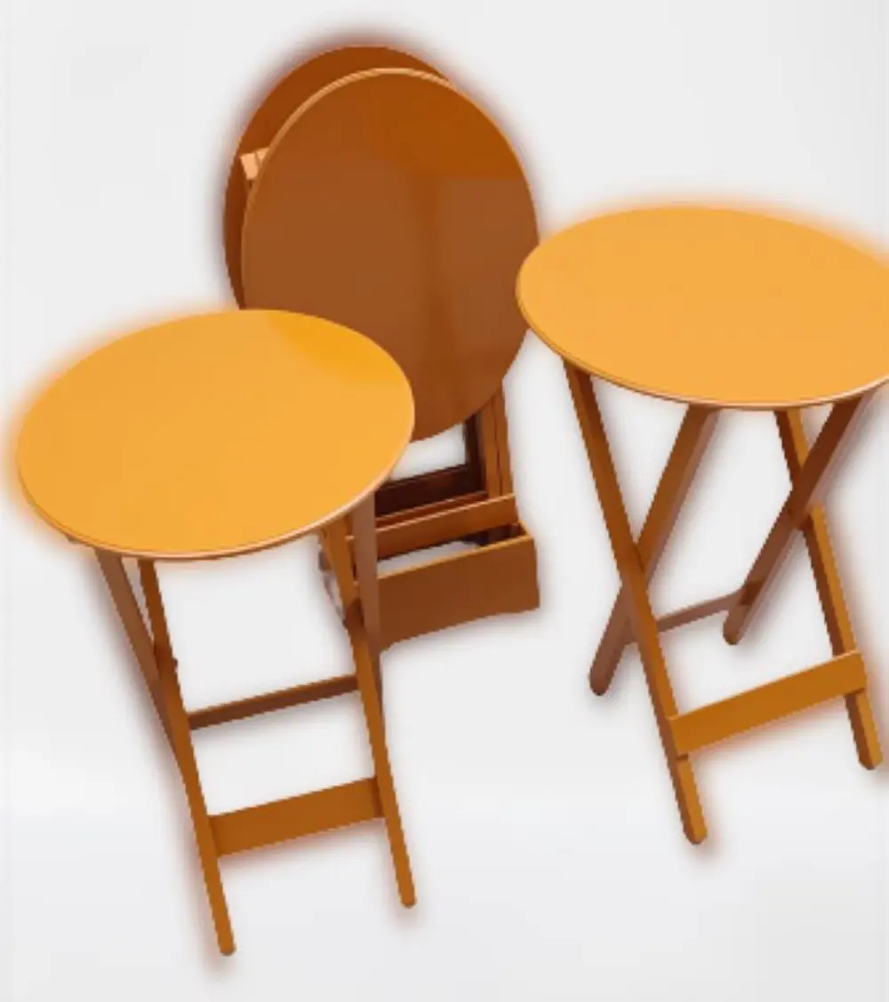 Zigon Çanta 90130 Sehpa Oval Dörtlü Model Ahşap MDF Hardal Renk U