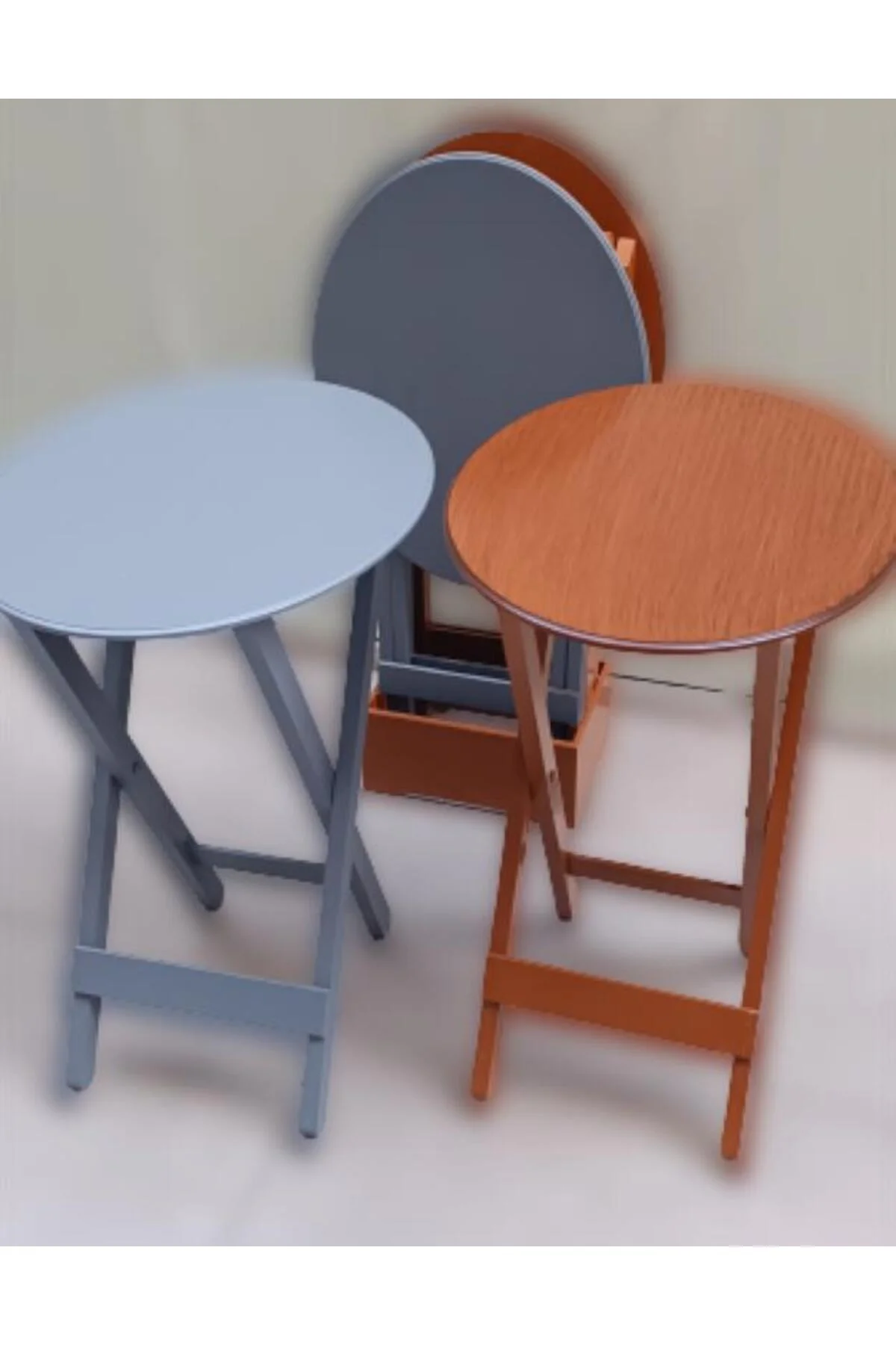 Zigon Çanta 90131 Oval Model Dörtlü Ahşap Mdf Ceviz ve Gri Renk Uyumu El Yapımı - Görsel 6